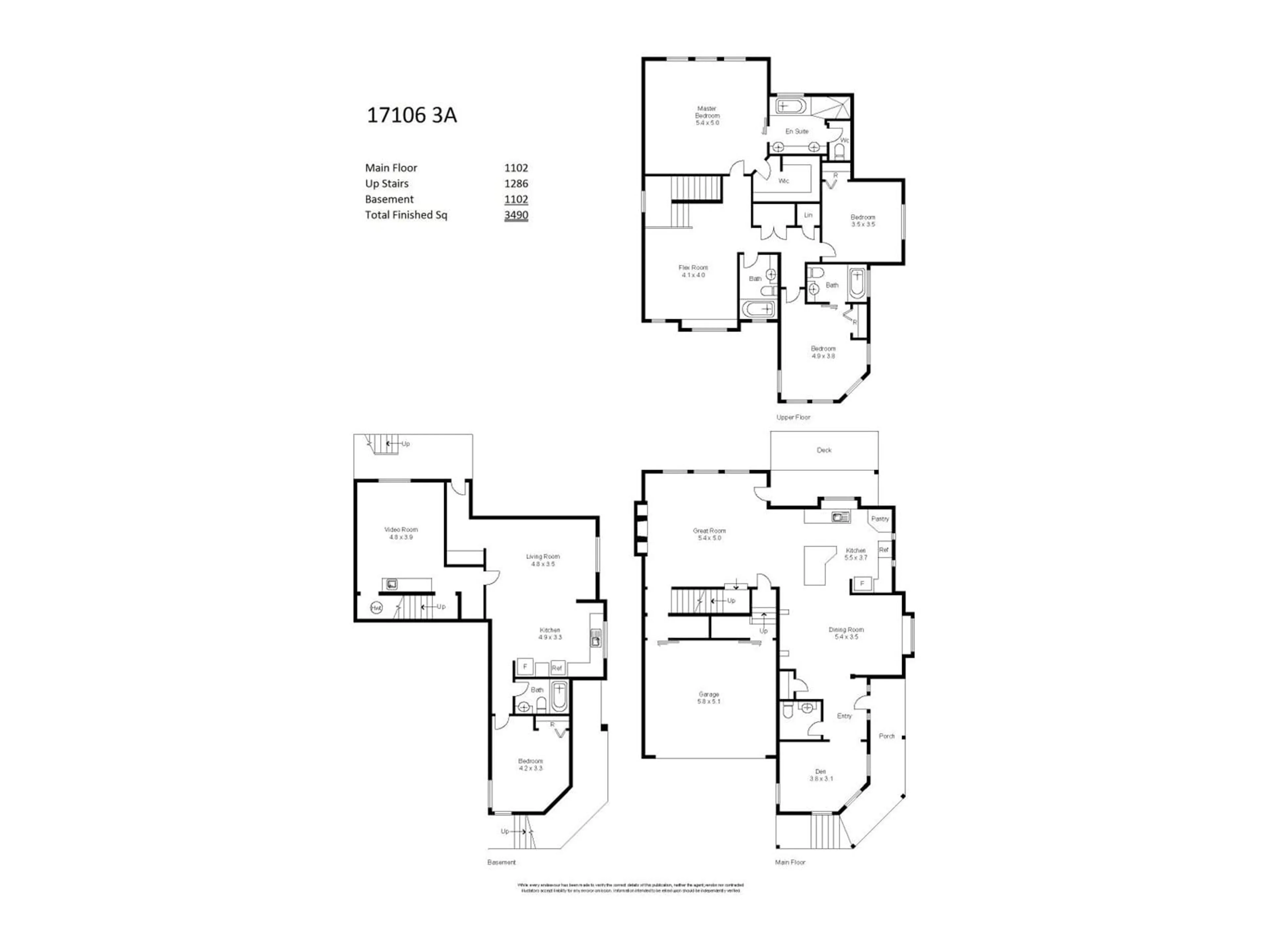 Floor plan for 17106 3A, Surrey British Columbia V3S2X7
