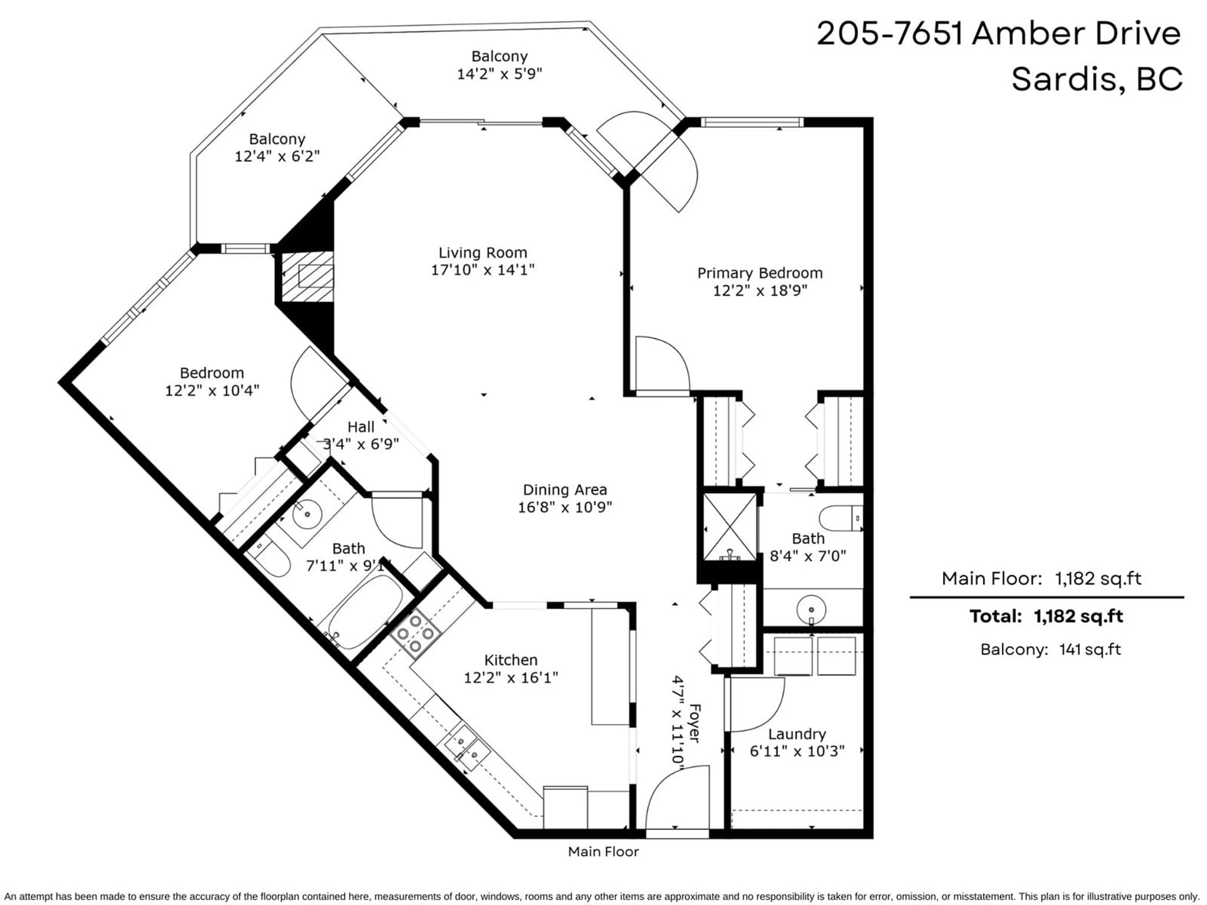 Floor plan for 205 - 7651 AMBER DRIVE, Chilliwack British Columbia V2R3J6