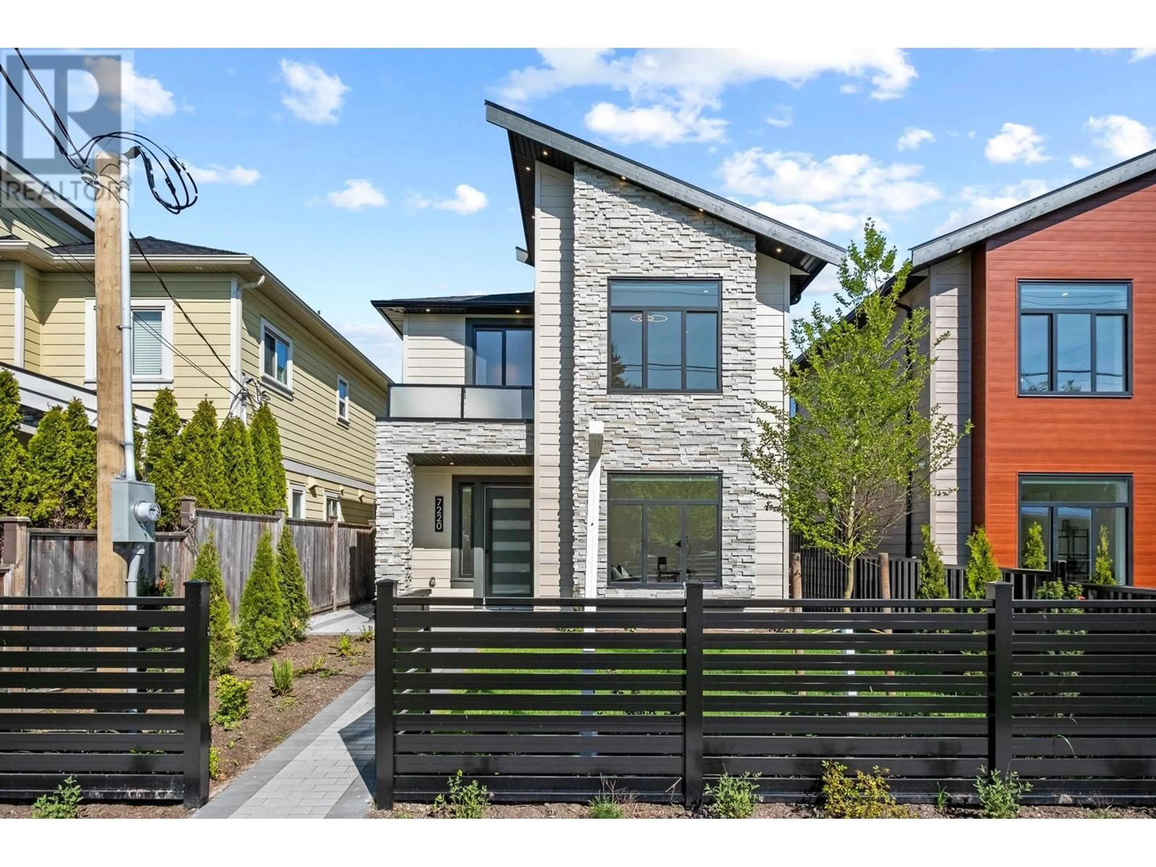 Home with brick exterior material, street for 7220 RAILWAY AVENUE, Richmond British Columbia V7C3J8