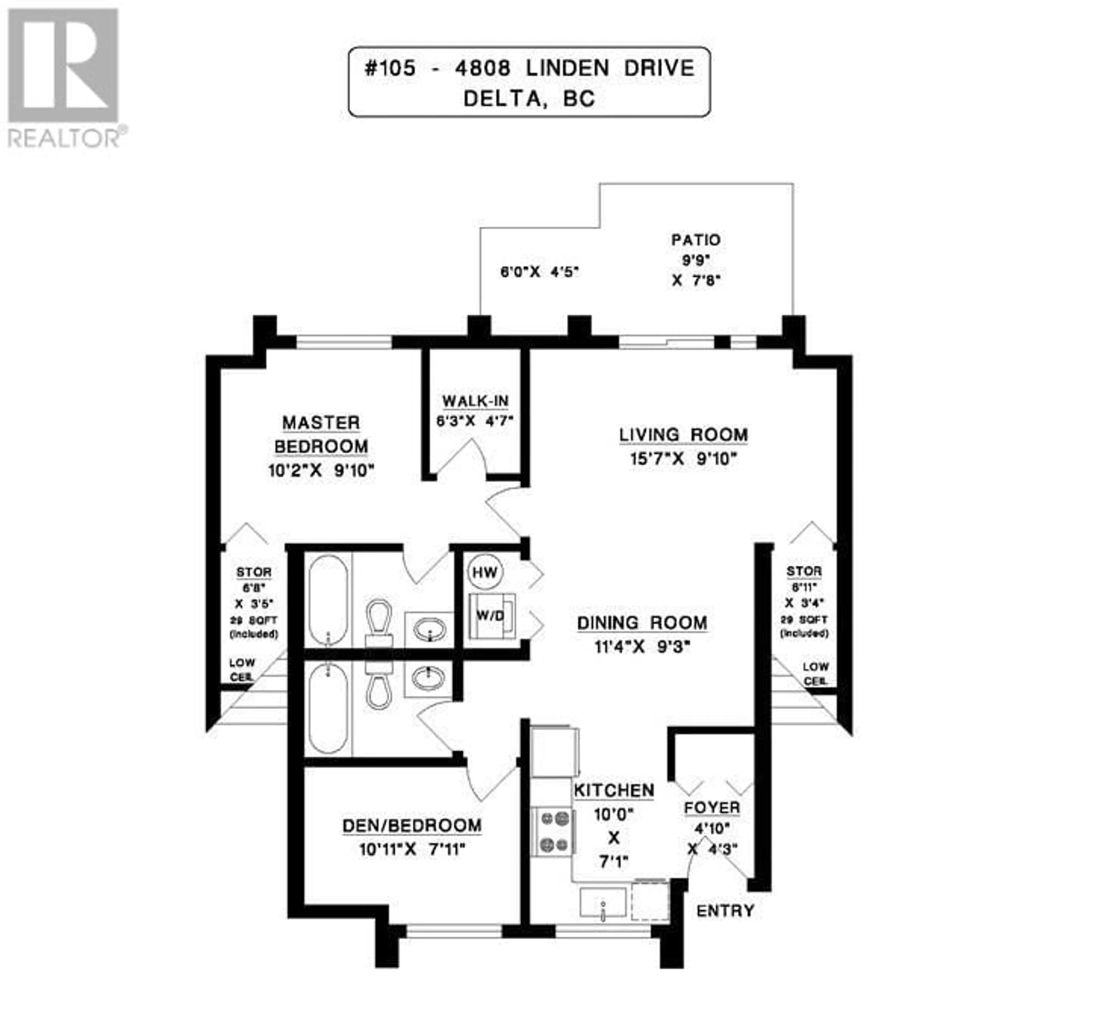 Floor plan for 105 - 4808 LINDEN DRIVE, Delta British Columbia V4K0B5
