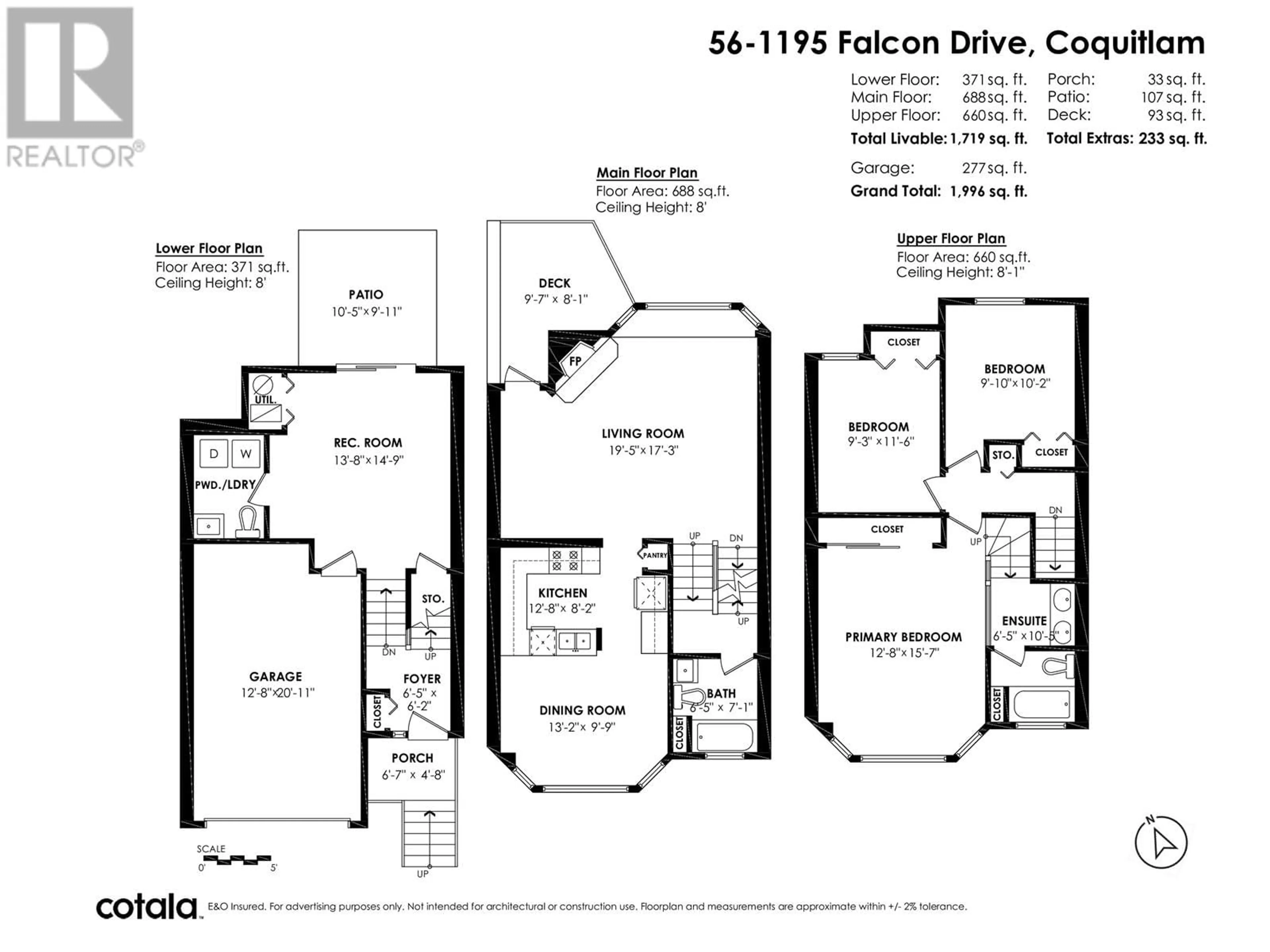 Floor plan for 56 - 1195 FALCON DRIVE, Coquitlam British Columbia V3E2H1