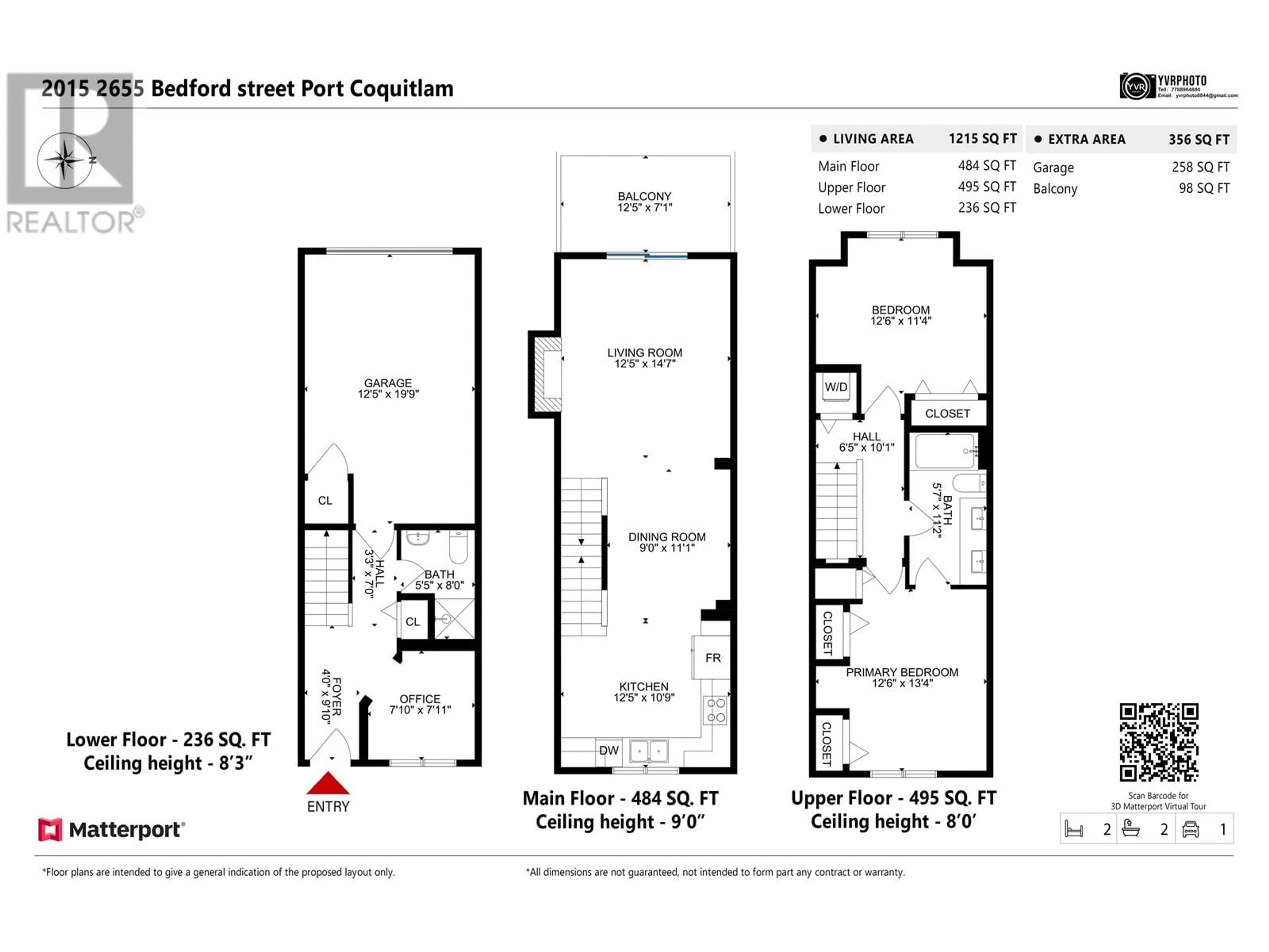 Floor plan for 2015 - 2655 BEDFORD STREET, Port Coquitlam British Columbia V3C0B8