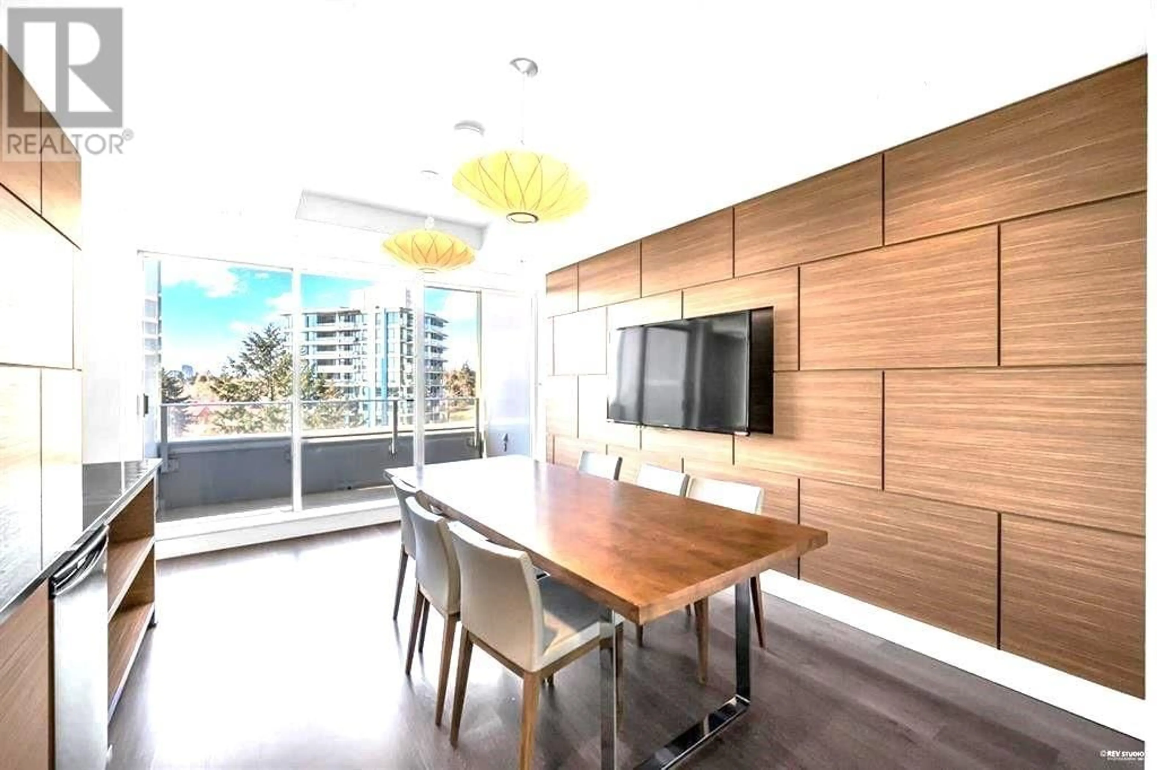 Dining room, wood/laminate floor for 2206 - 488 MARINE DRIVE, Vancouver British Columbia V5X0C6