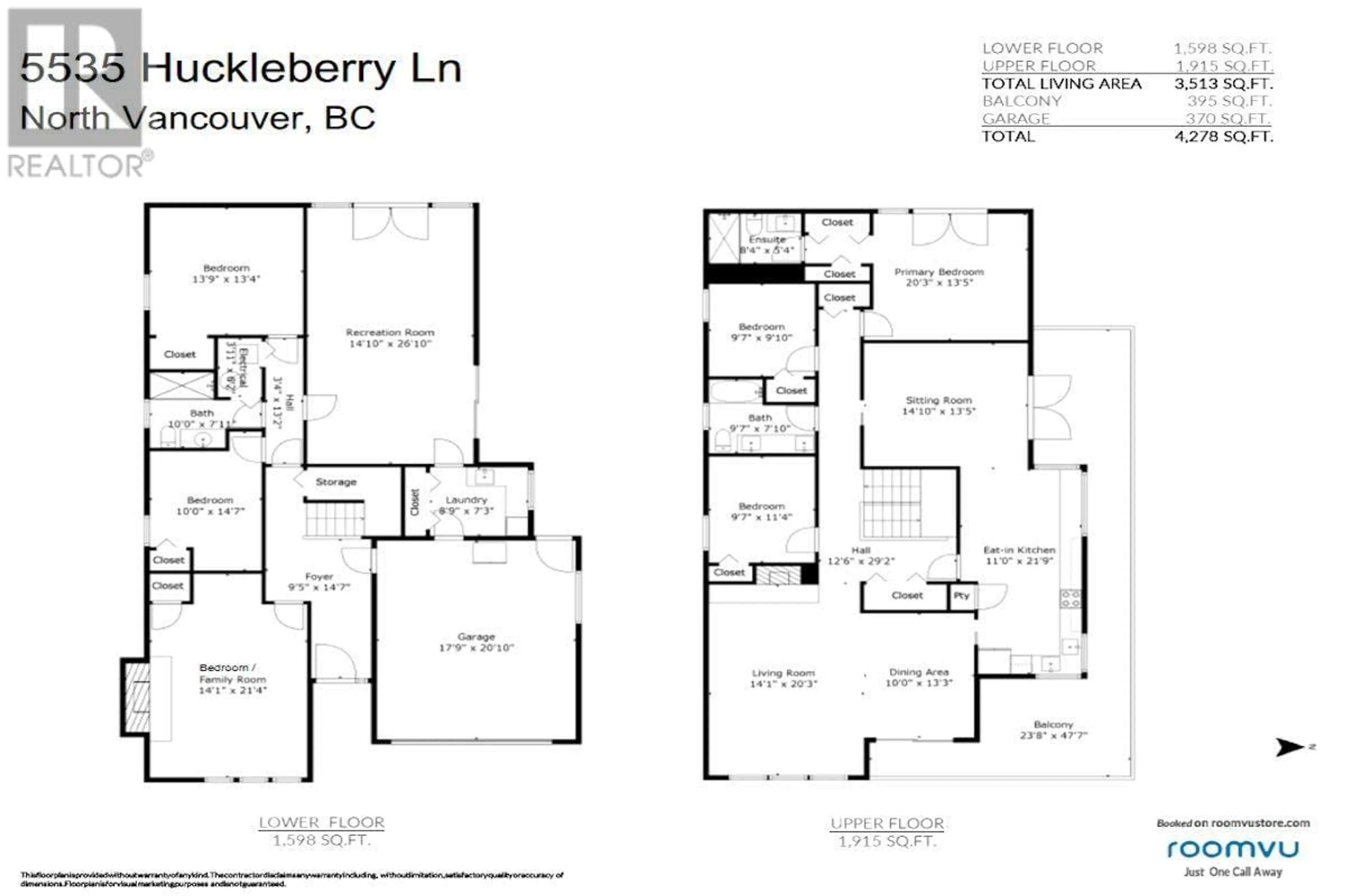 Floor plan for 5535 HUCKLEBERRY LANE, North Vancouver British Columbia V7R4N9