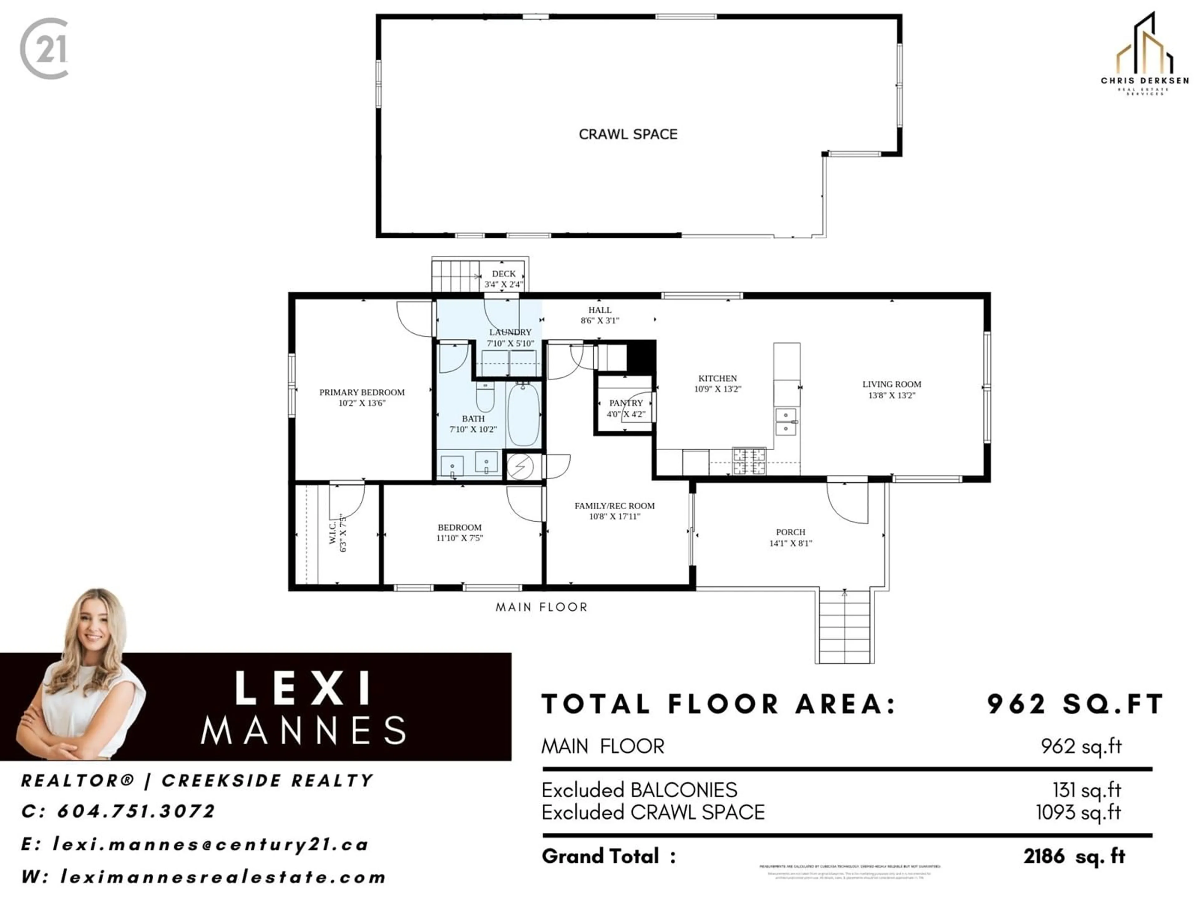 Floor plan for 218 - 45835 SLEEPY HOLLOW ROAD, Cultus Lake British Columbia V2R5A9