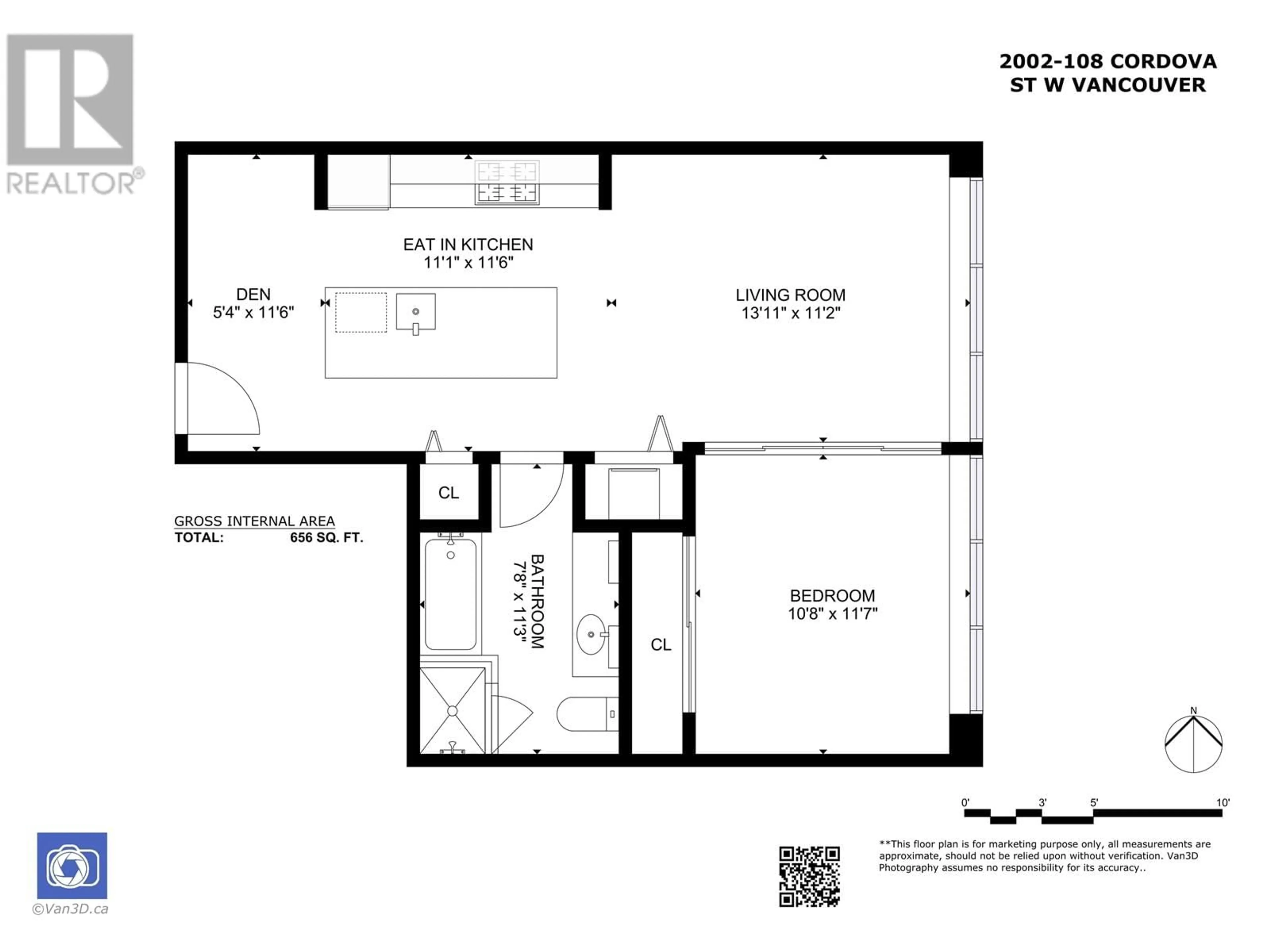 Floor plan for 2002 - 108 CORDOVA STREET, Vancouver British Columbia V6B0G5