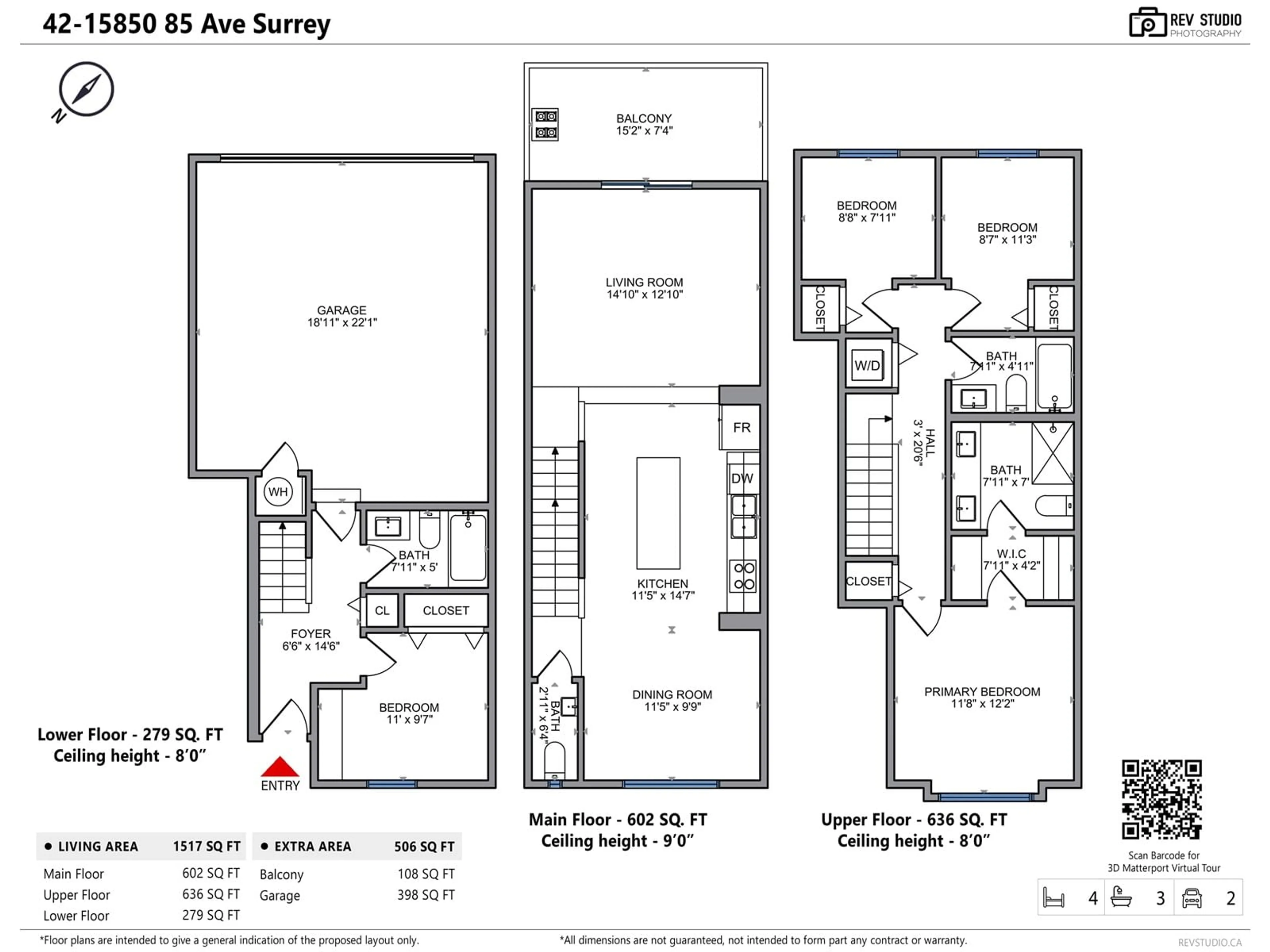 Floor plan for 42 - 15850 85, Surrey British Columbia V4N6W2