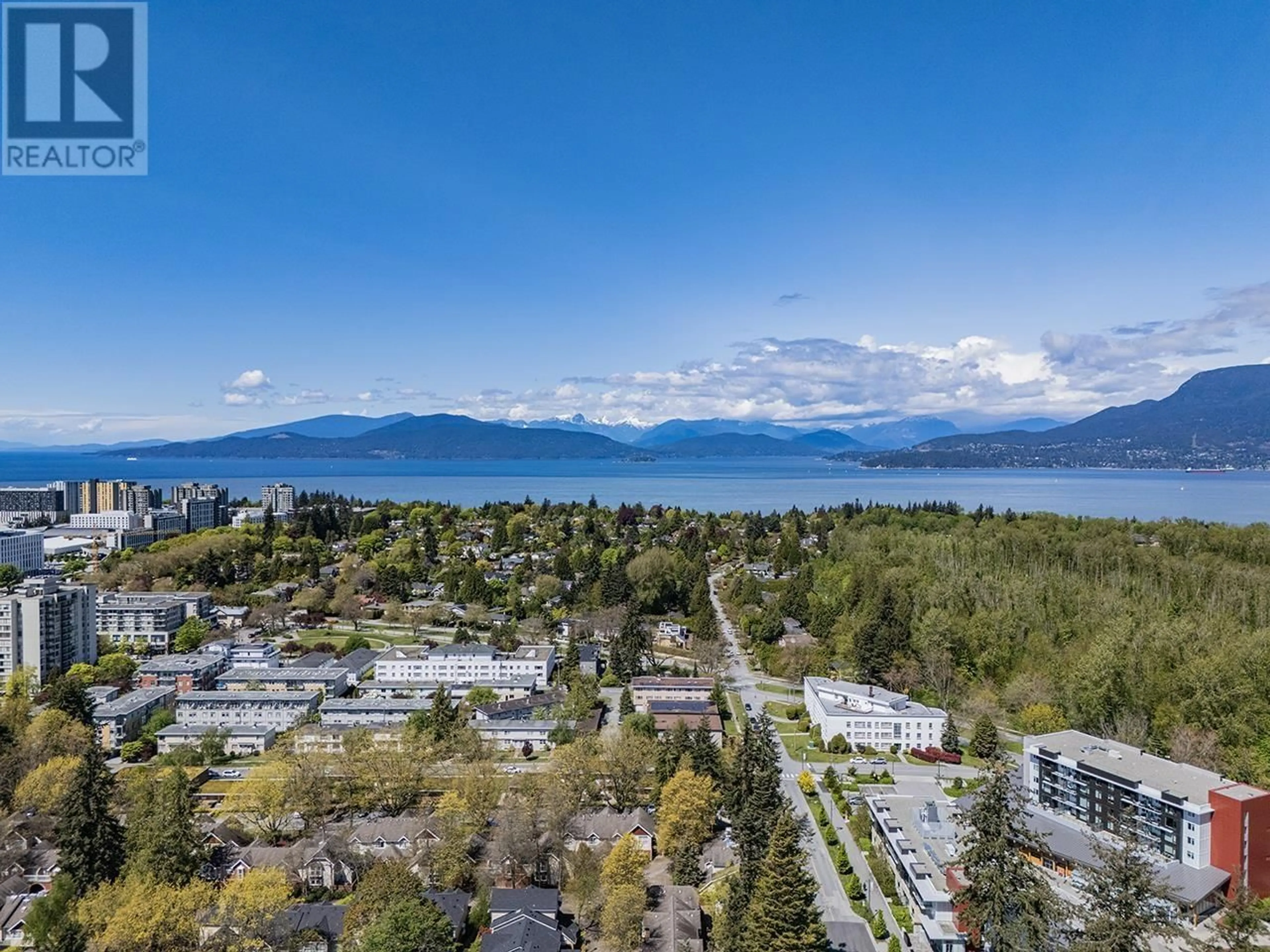 A pic from outside/outdoor area/front of a property/back of a property/a pic from drone, water/lake/river/ocean view for 1405 - 5380 CROOKED BRANCH ROAD, Vancouver British Columbia V6T0E5