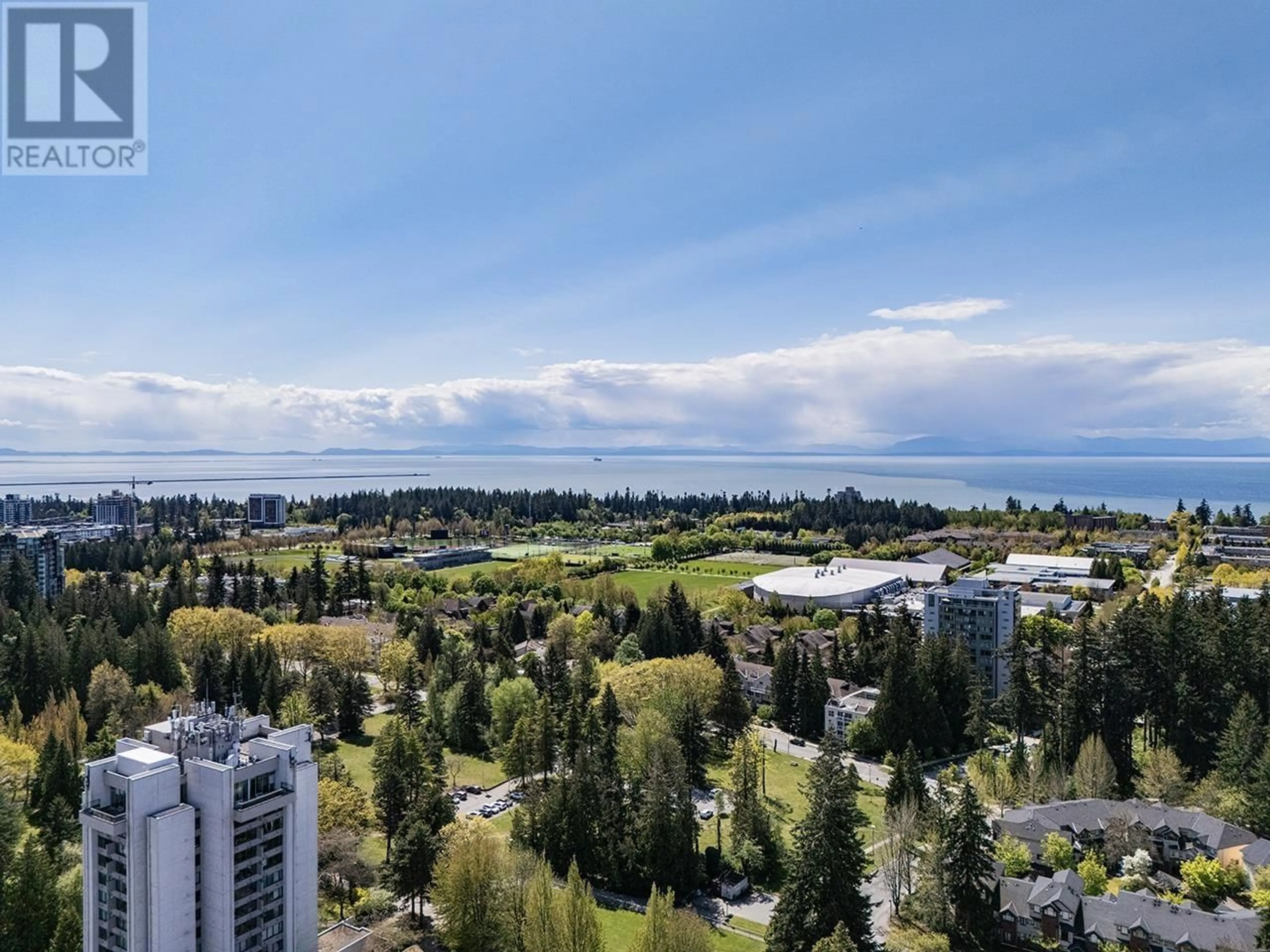 A pic from outside/outdoor area/front of a property/back of a property/a pic from drone, water/lake/river/ocean view for 1405 - 5380 CROOKED BRANCH ROAD, Vancouver British Columbia V6T0E5