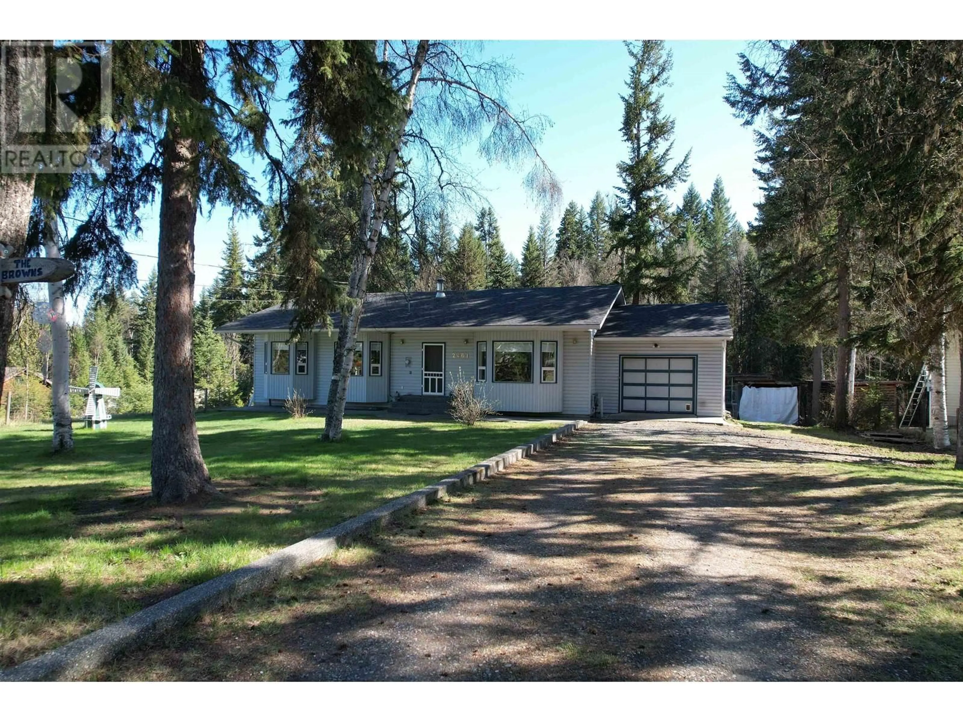 A pic from outside/outdoor area/front of a property/back of a property/a pic from drone, street for 2401 TANOKA ROAD, Quesnel British Columbia V2J7B8