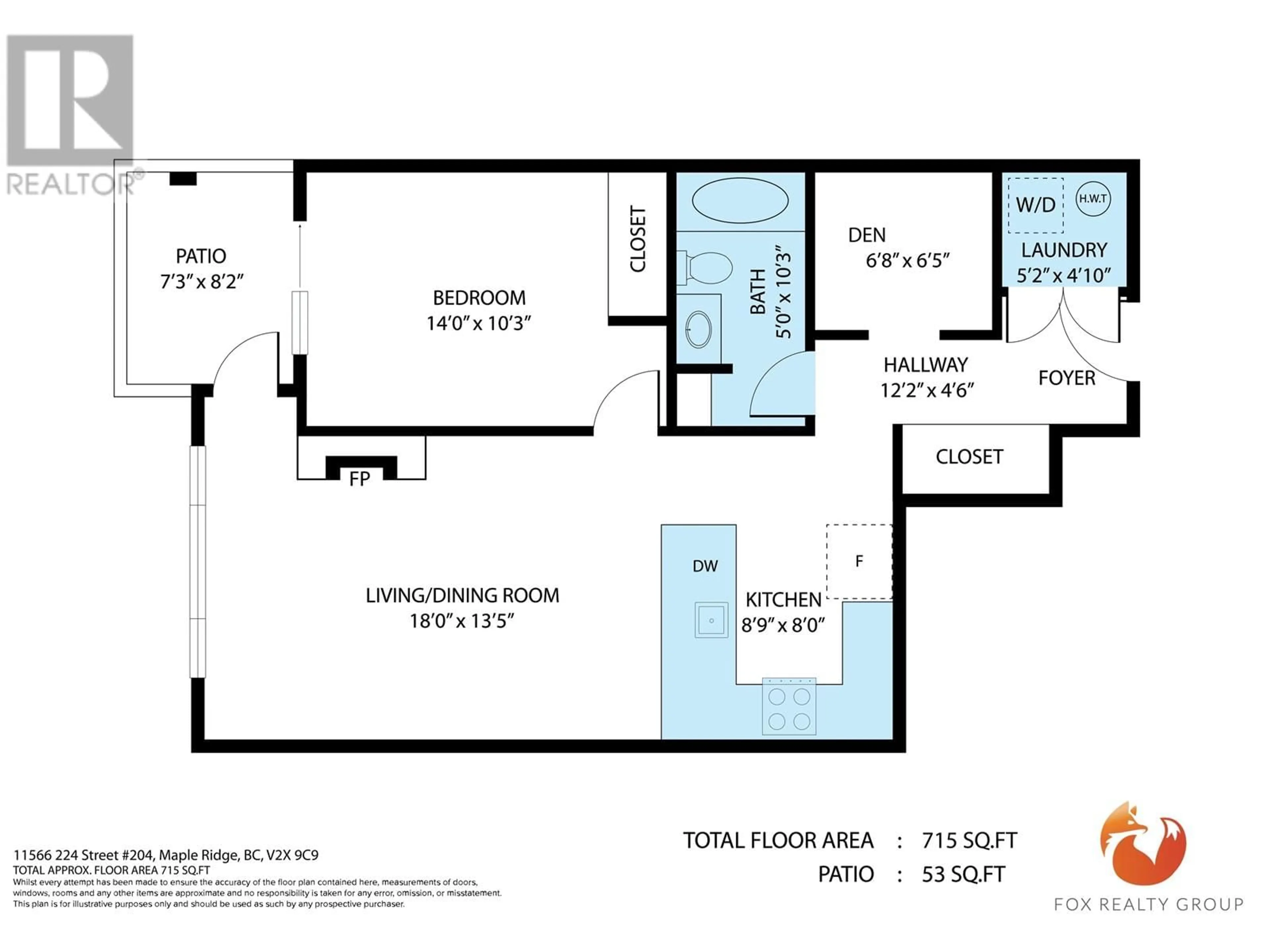 Floor plan for 204 - 11566 224 STREET, Maple Ridge British Columbia V2X9C9