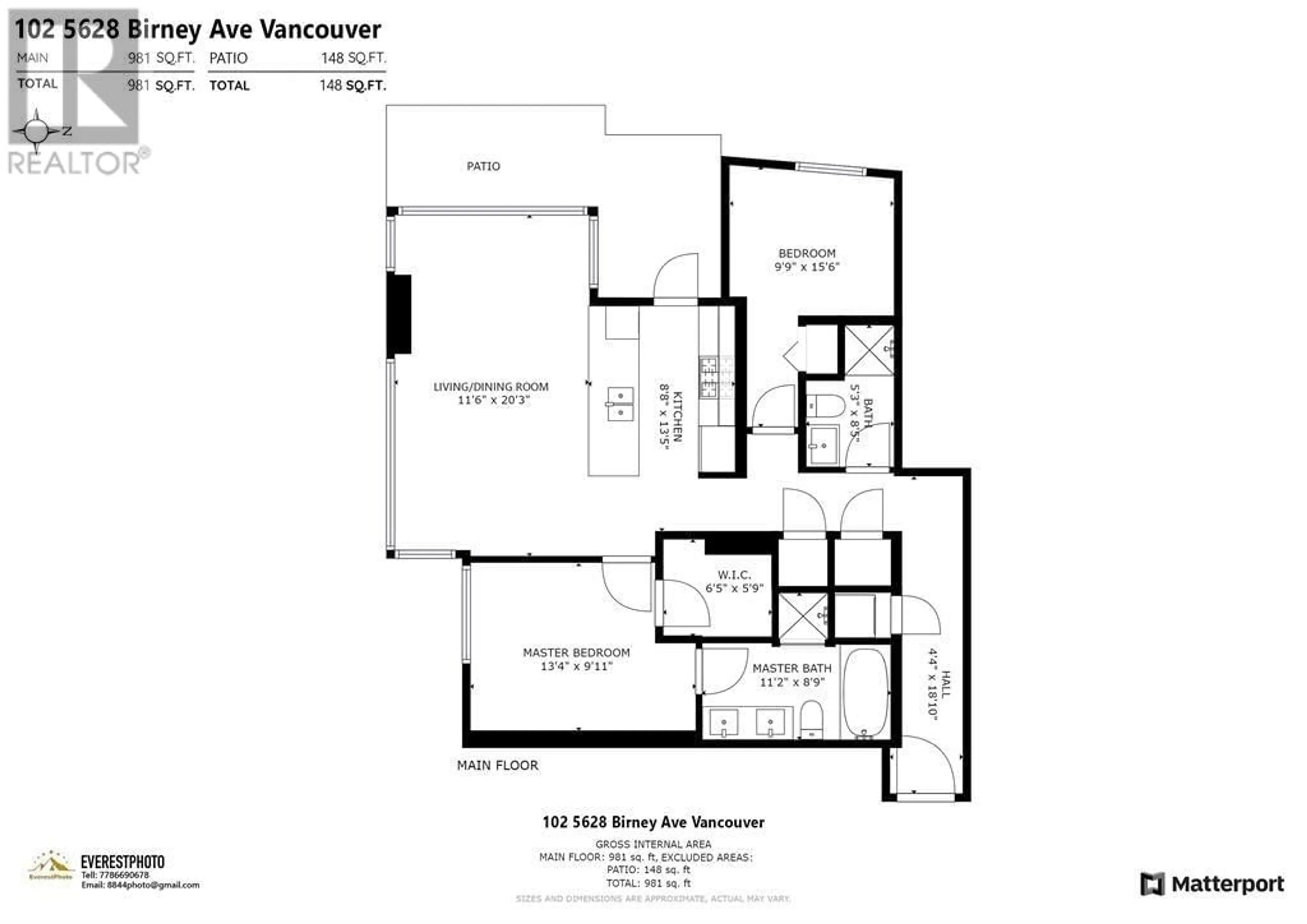 Floor plan for 102 - 5628 BIRNEY AVENUE, Vancouver British Columbia V6S0H7