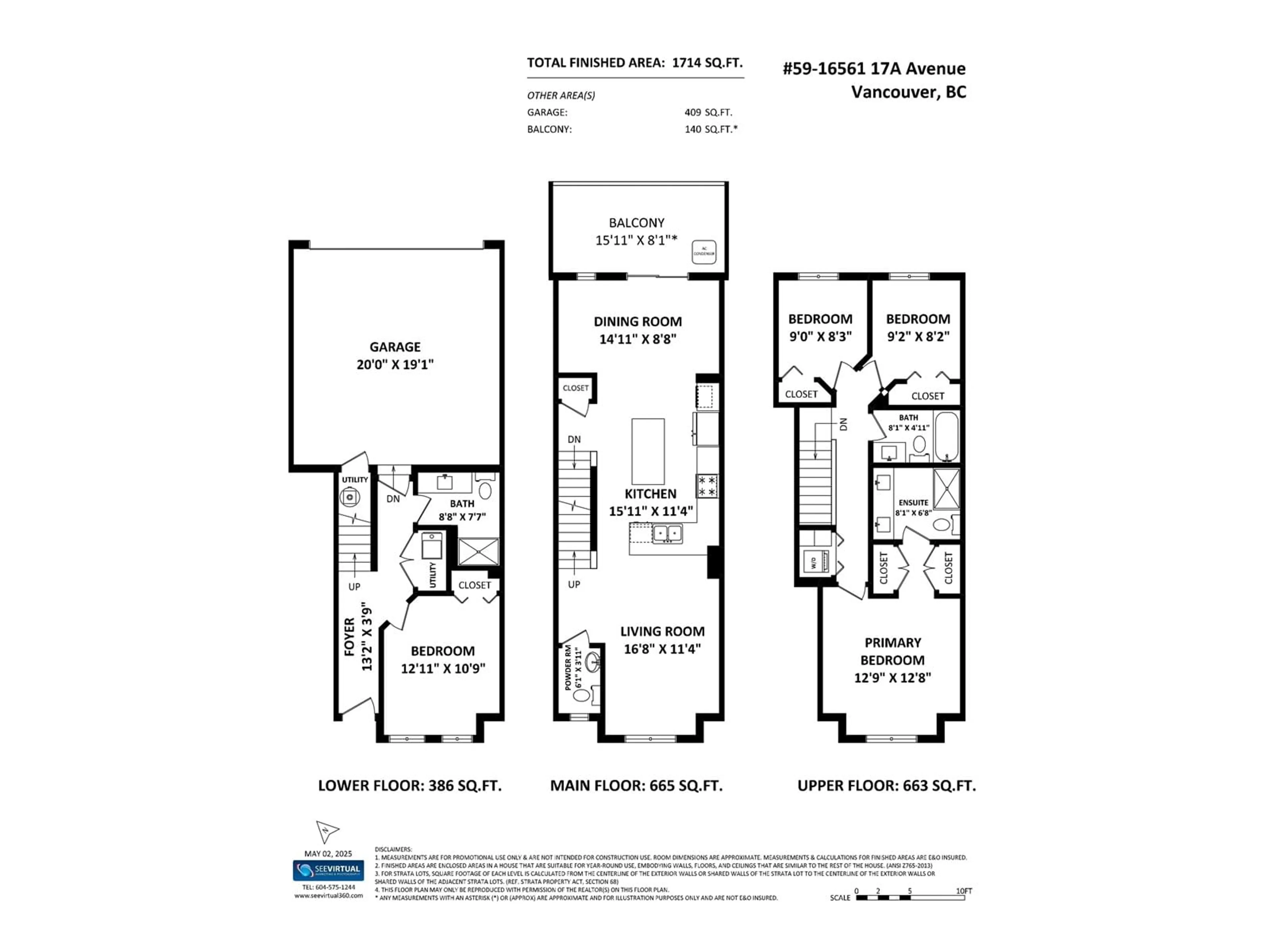 Floor plan for 59 - 16561 17A, Surrey British Columbia V3Z1J3