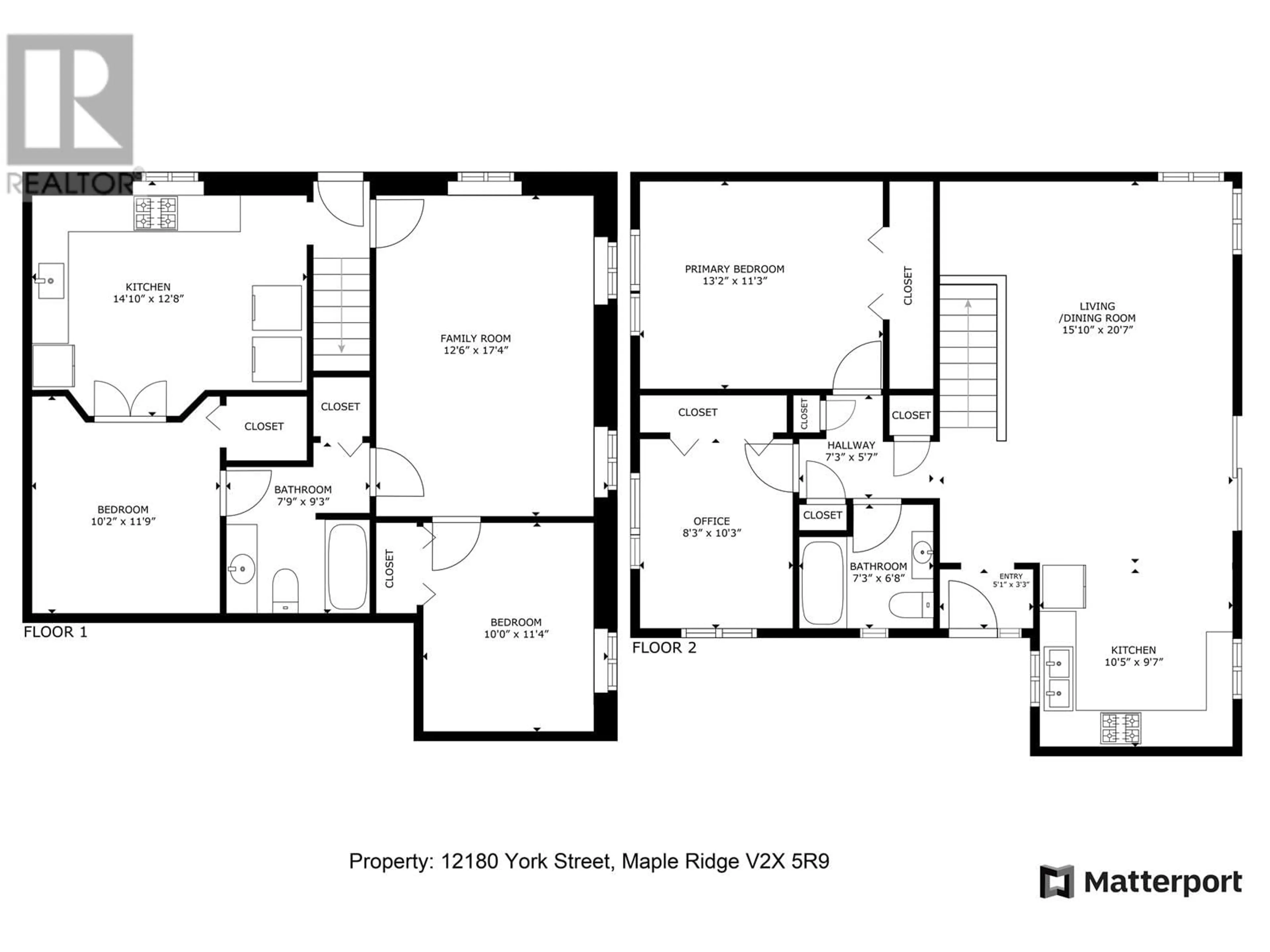 Floor plan for 12180 YORK STREET, Maple Ridge British Columbia V2X5R9