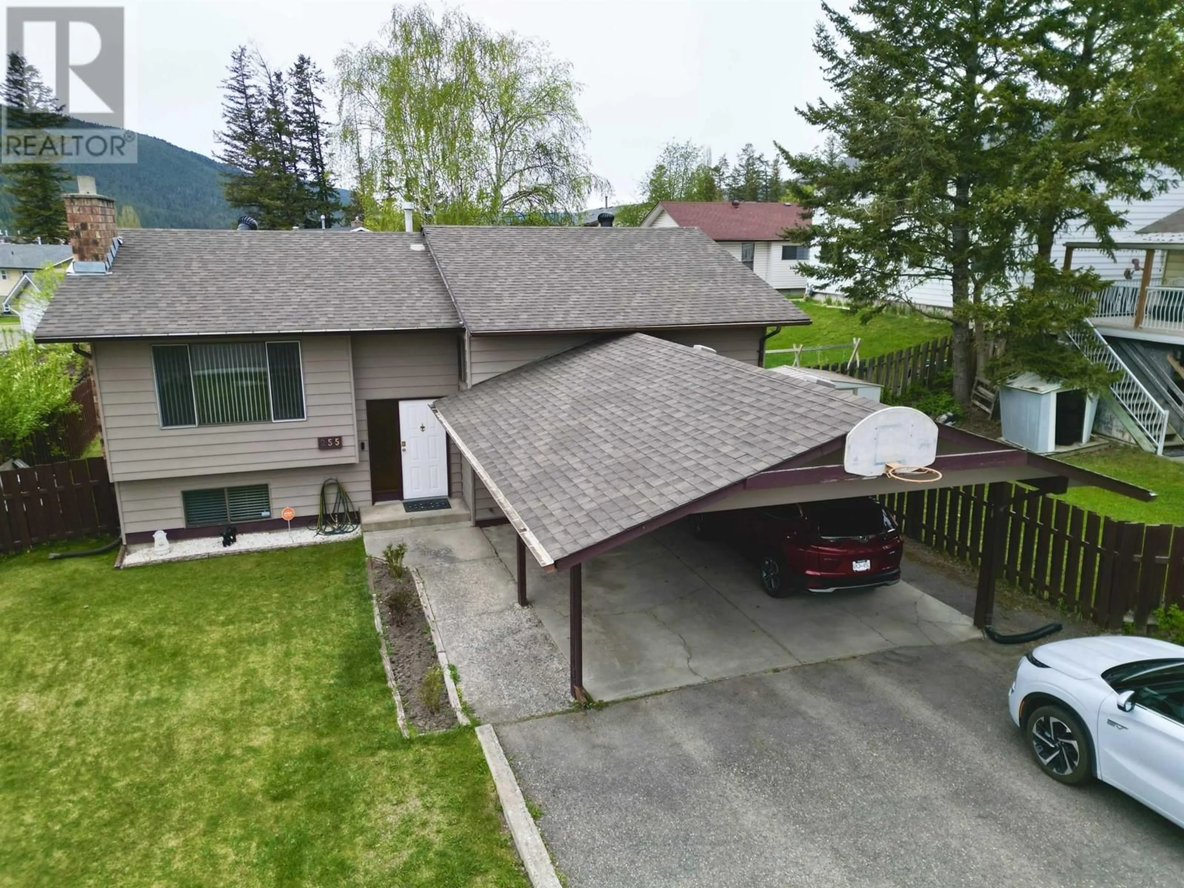A pic from outside/outdoor area/front of a property/back of a property/a pic from drone, mountain view for 255 LITZENBURG CRESCENT, Williams Lake British Columbia V2G4G7