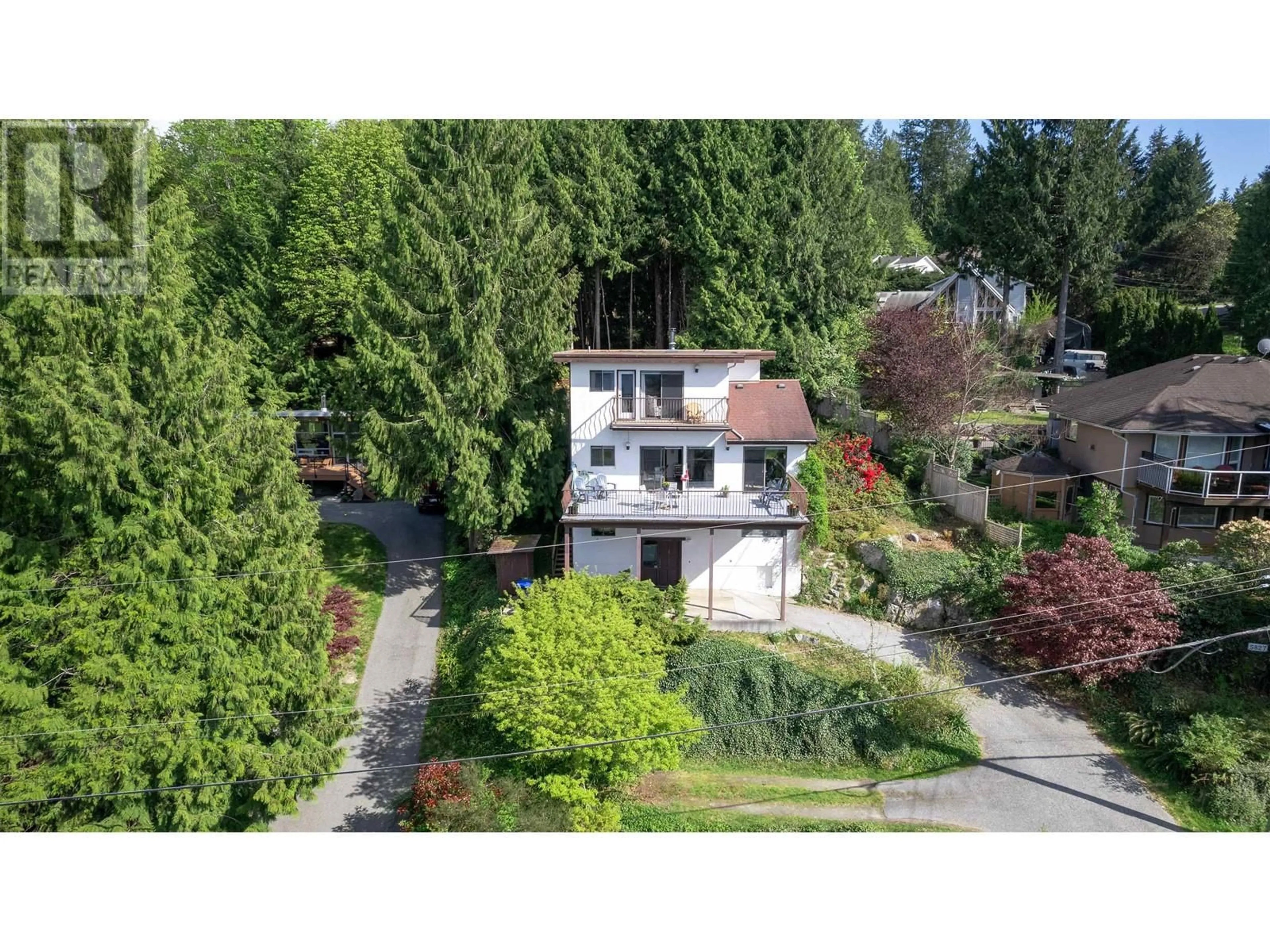 A pic from outside/outdoor area/front of a property/back of a property/a pic from drone, street for 5821 DEERHORN DRIVE, Sechelt British Columbia V7Z0E1