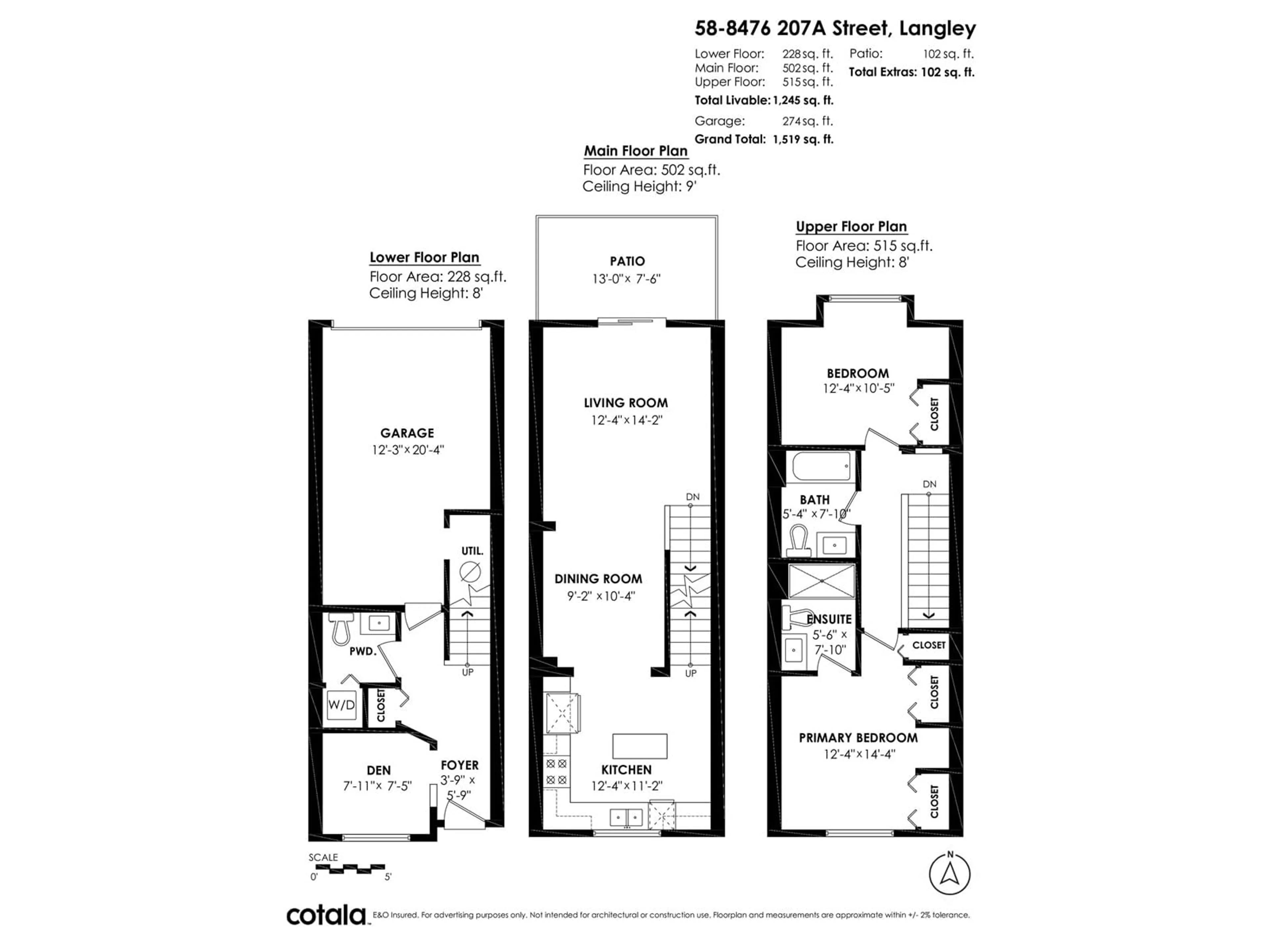 Floor plan for 58 - 8476 207A, Langley British Columbia V2Y0S6