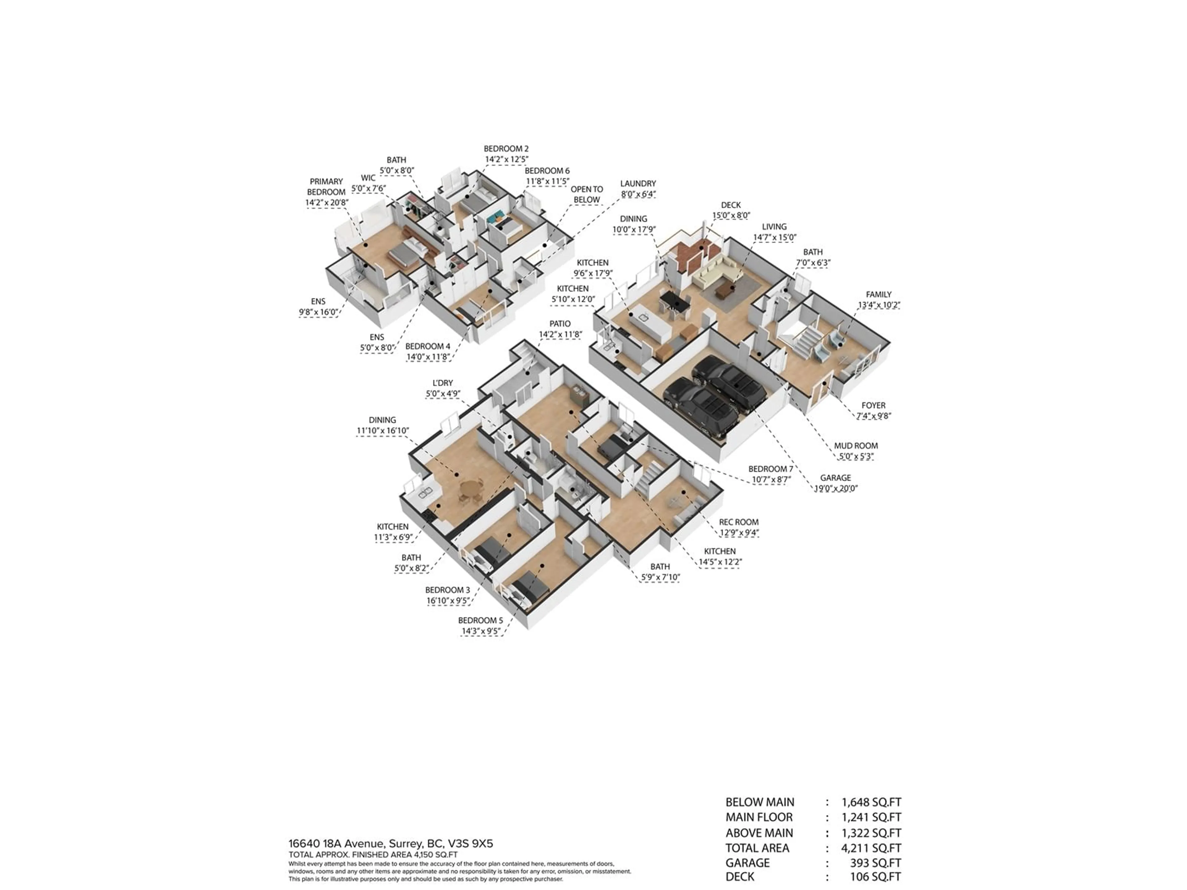 Floor plan for 16640 18A, Surrey British Columbia V3Z9X5
