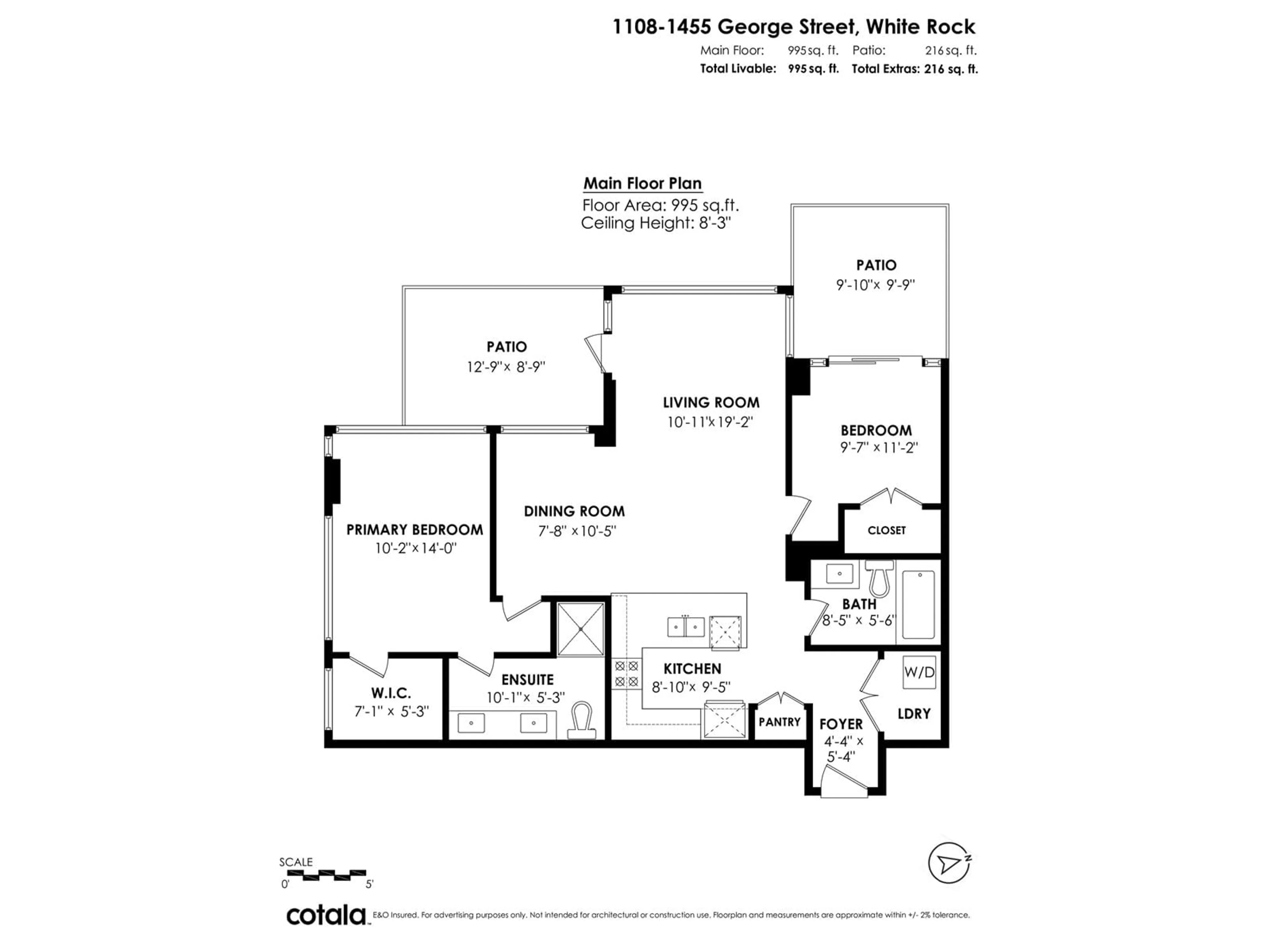 Floor plan for 1108 - 1455 GEORGE, White Rock British Columbia V4B0A9