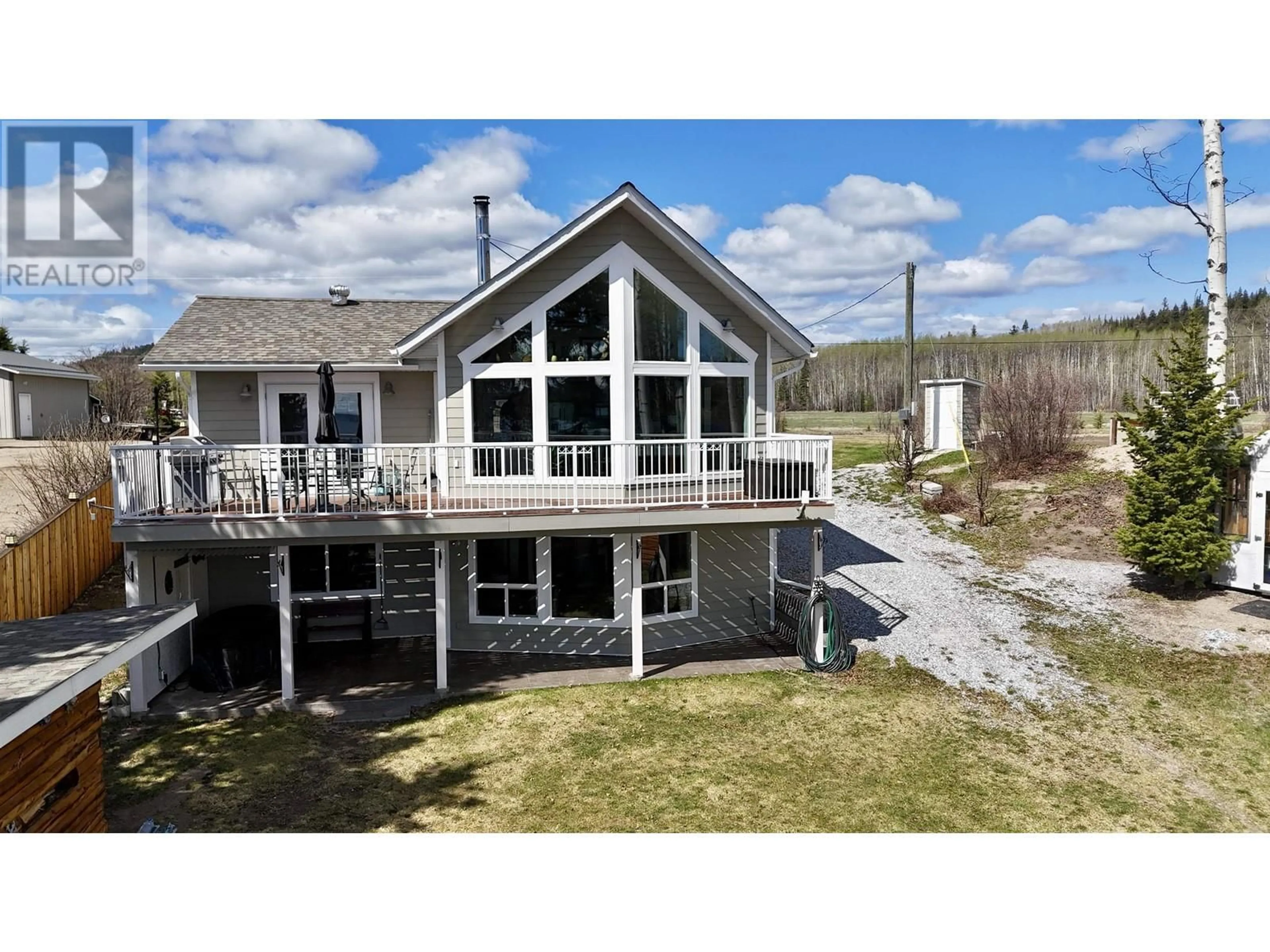 A pic from outside/outdoor area/front of a property/back of a property/a pic from drone, water/lake/river/ocean view for 8415 PETERSON ROAD, Fraser Lake British Columbia V0J1S0