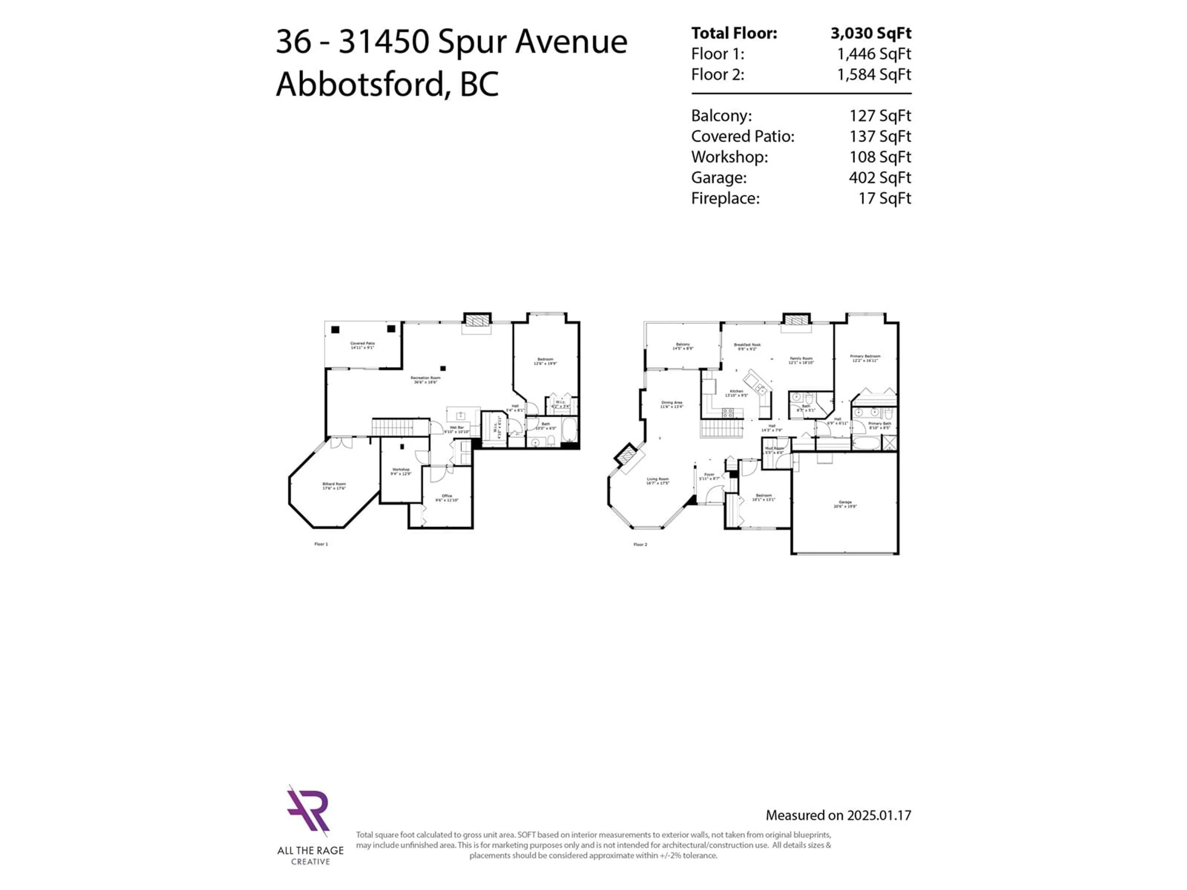 Floor plan for 36 - 31450 SPUR, Abbotsford British Columbia V2T5M3