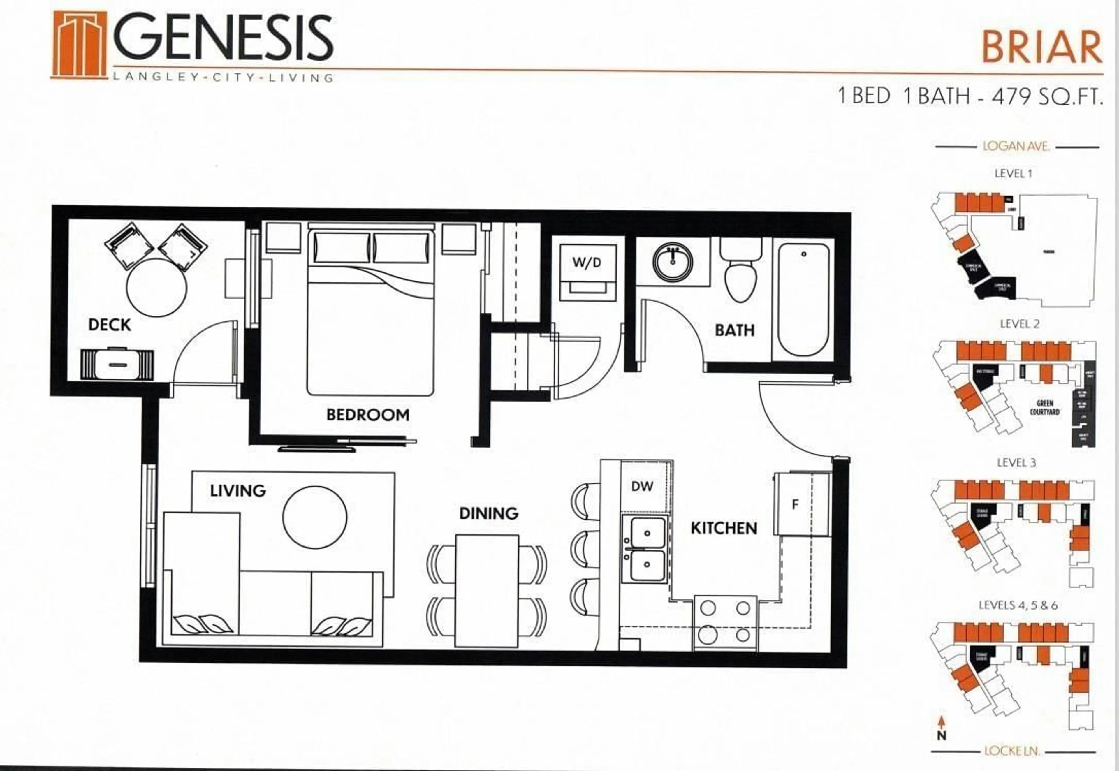 Floor plan for 627 - 20360 LOGAN, Langley British Columbia V3A0P5