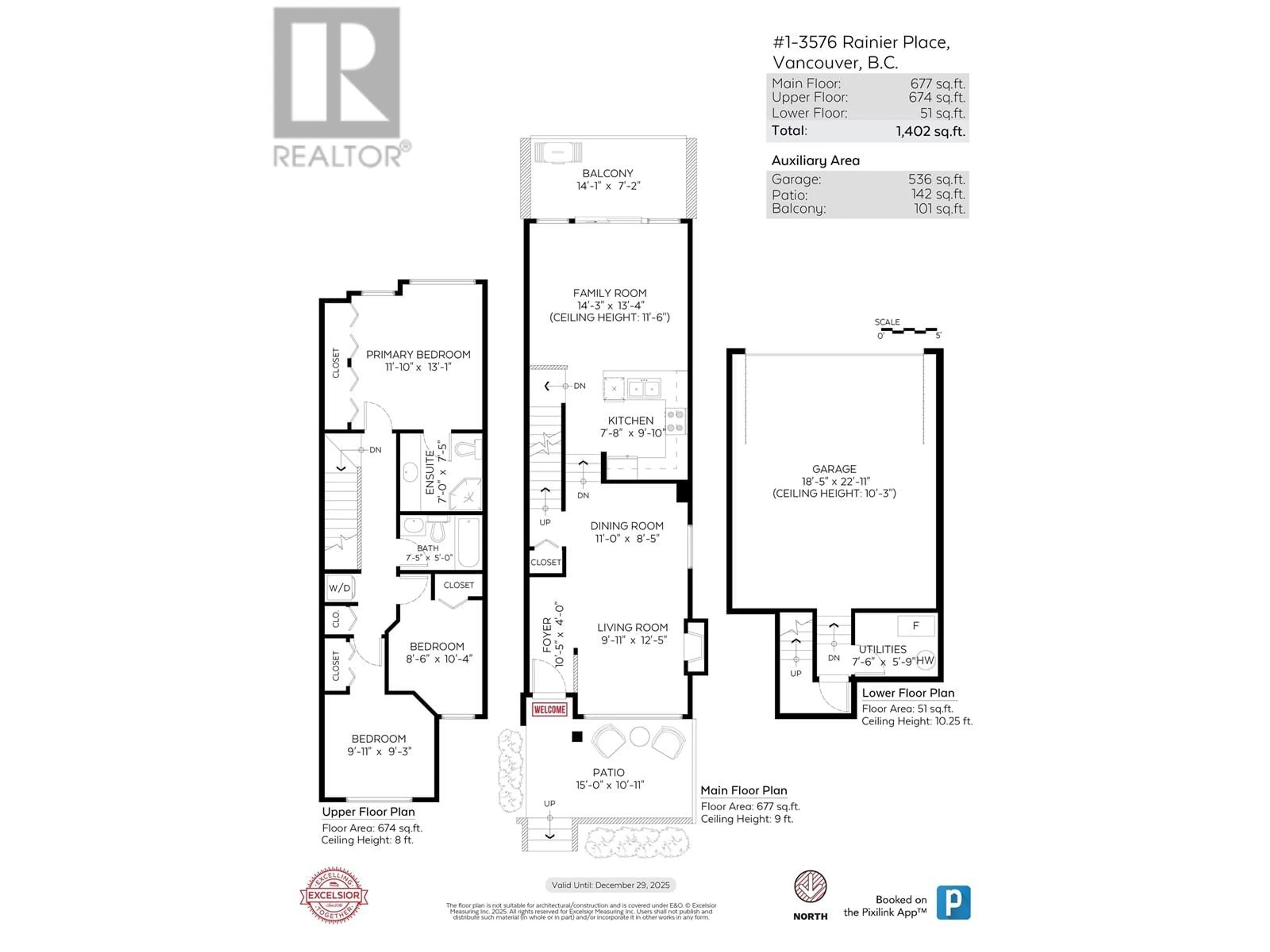 Floor plan for 1 - 3576 RAINIER PLACE, Vancouver British Columbia V5S4T3