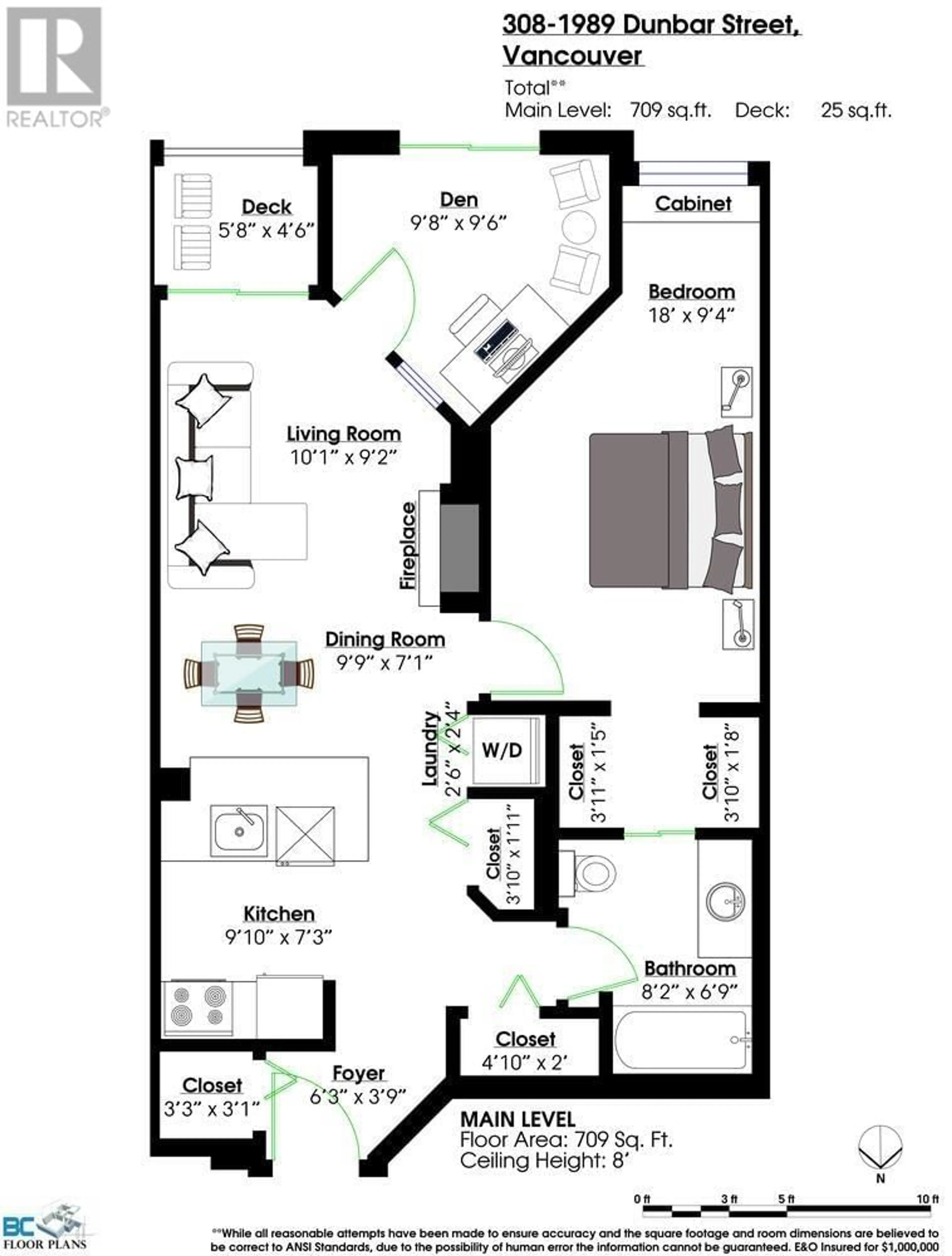 Floor plan for 308 - 1989 DUNBAR STREET, Vancouver British Columbia V6R4R5