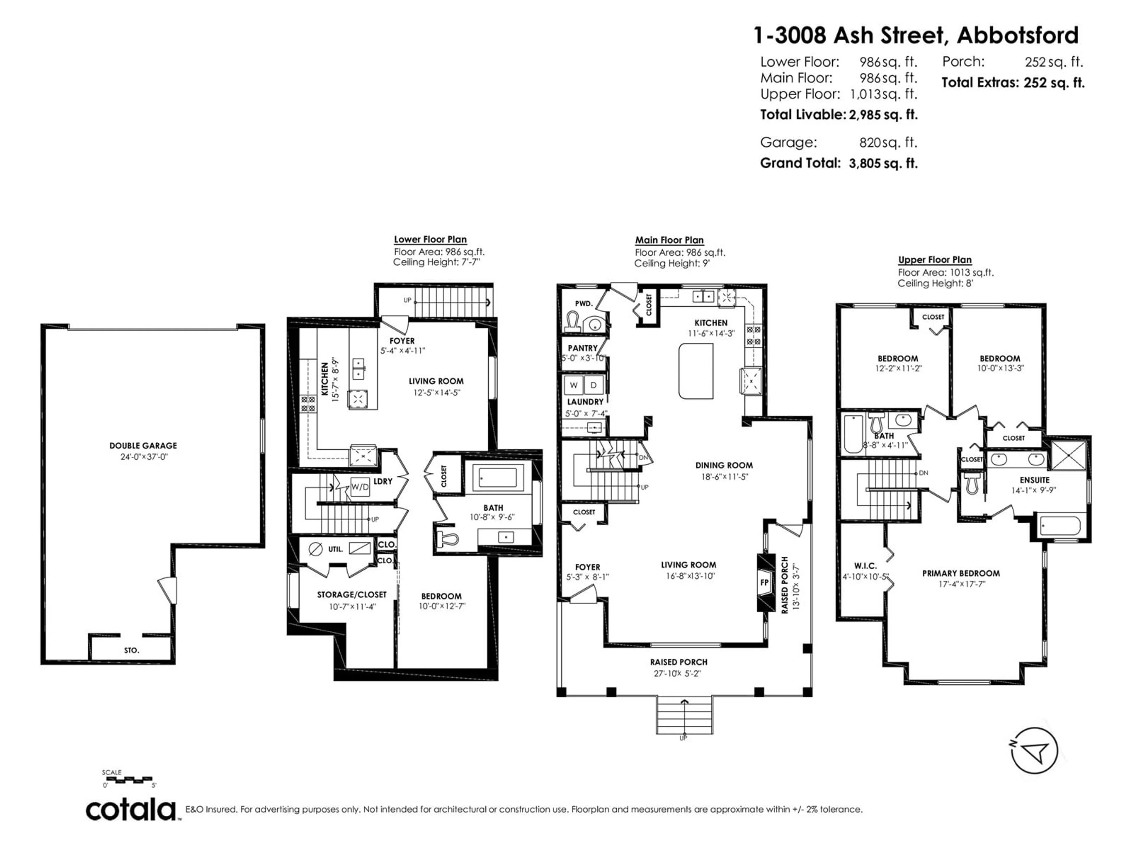 Floor plan for 1 - 3008 ASH, Abbotsford British Columbia V2S4G6