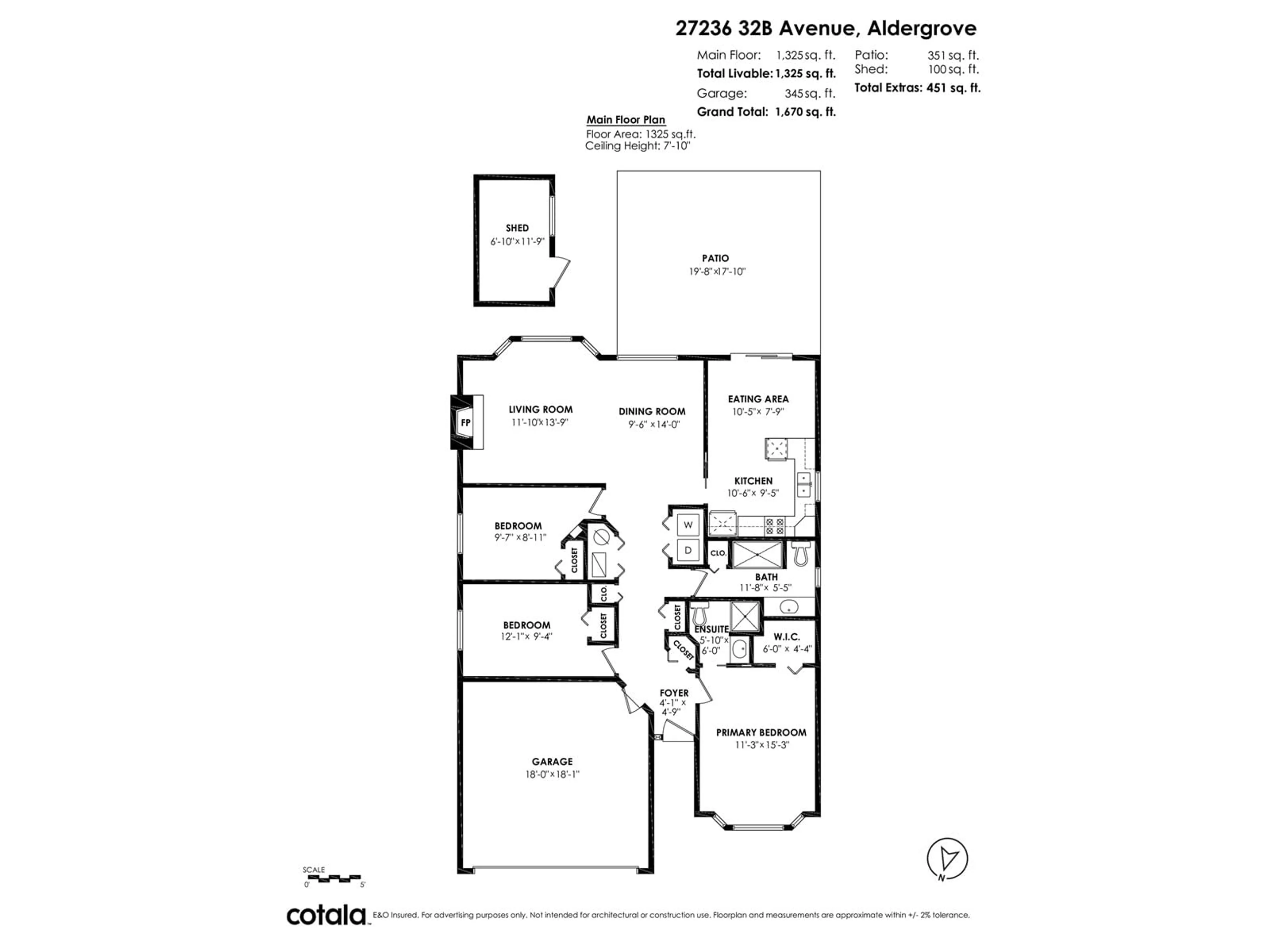Floor plan for 27236 32B, Langley British Columbia V4W3H8