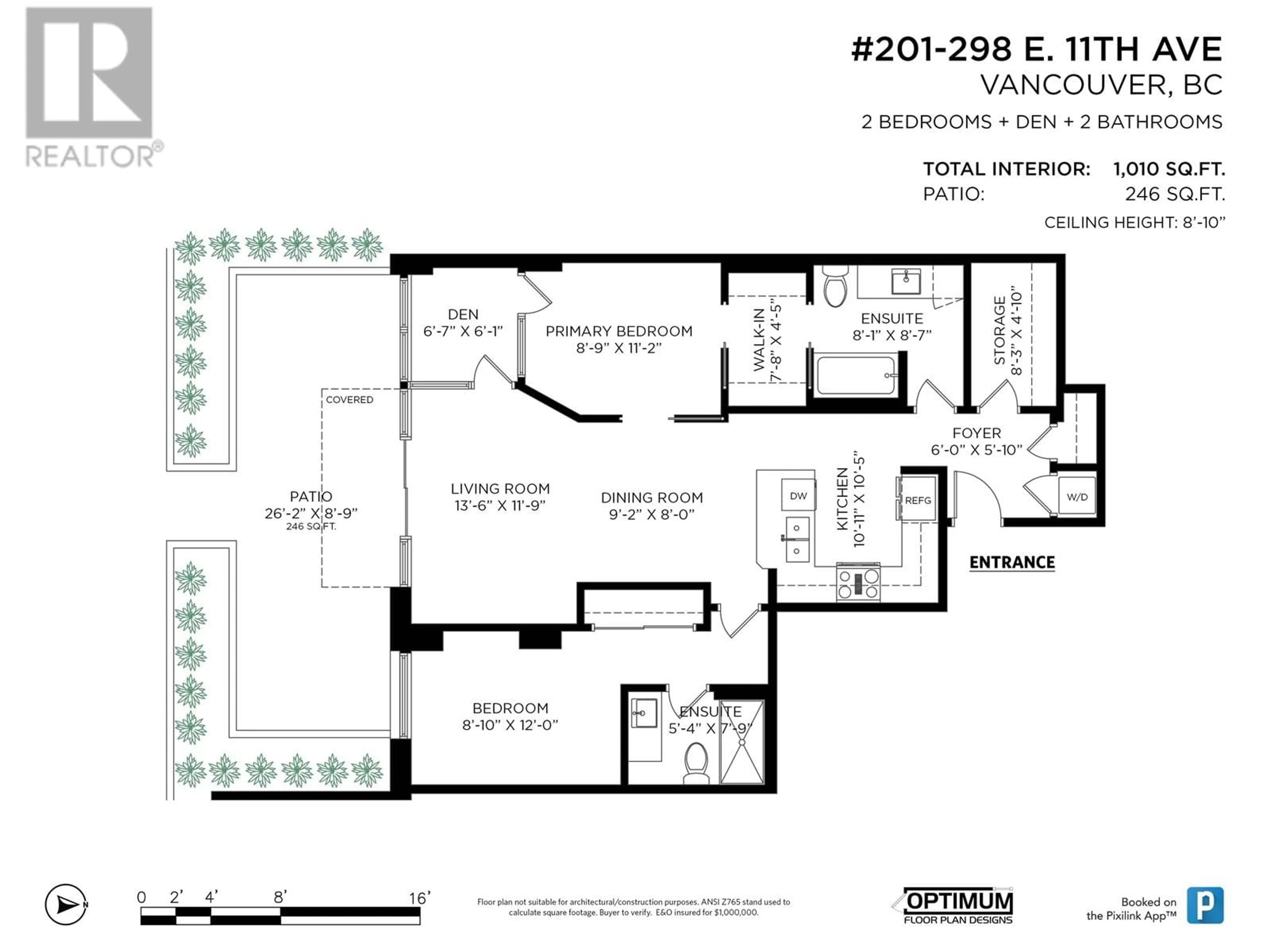 Floor plan for 201 - 298 11TH AVENUE, Vancouver British Columbia V5T0A2