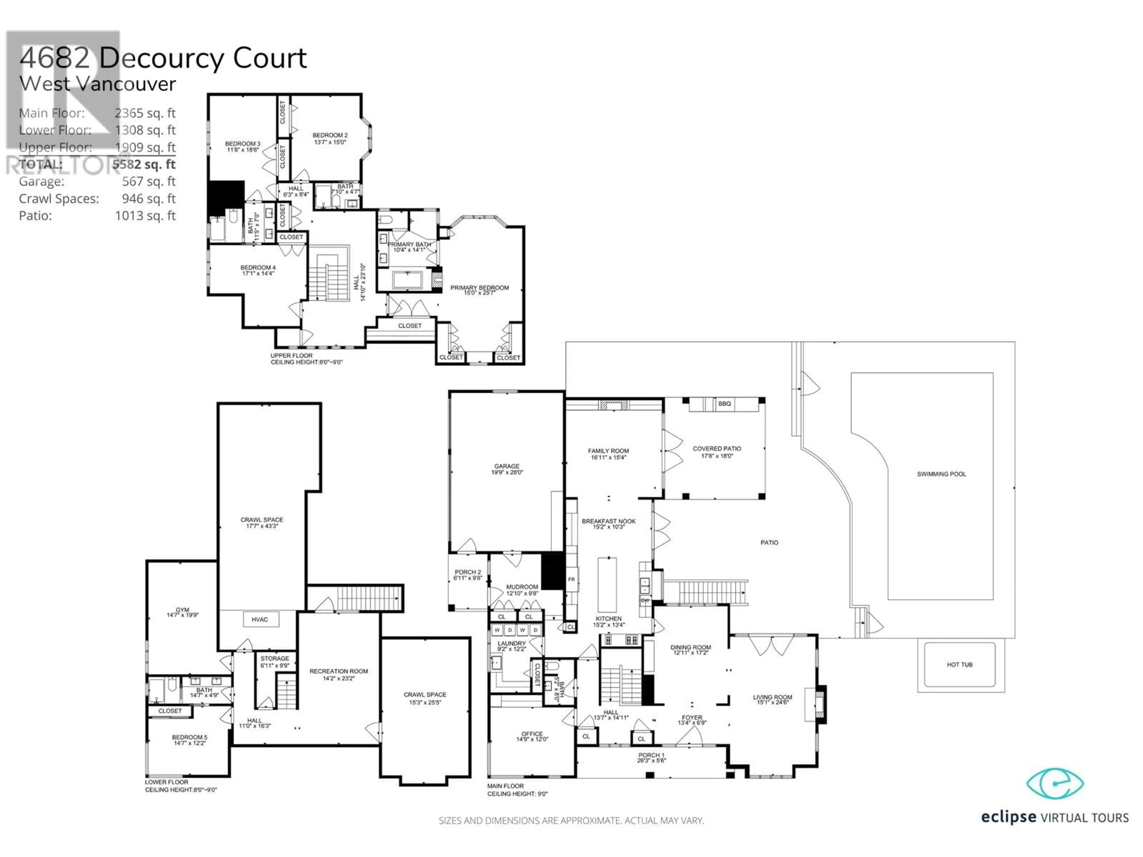 Floor plan for 4682 DECOURCY COURT, West Vancouver British Columbia V7W3J5