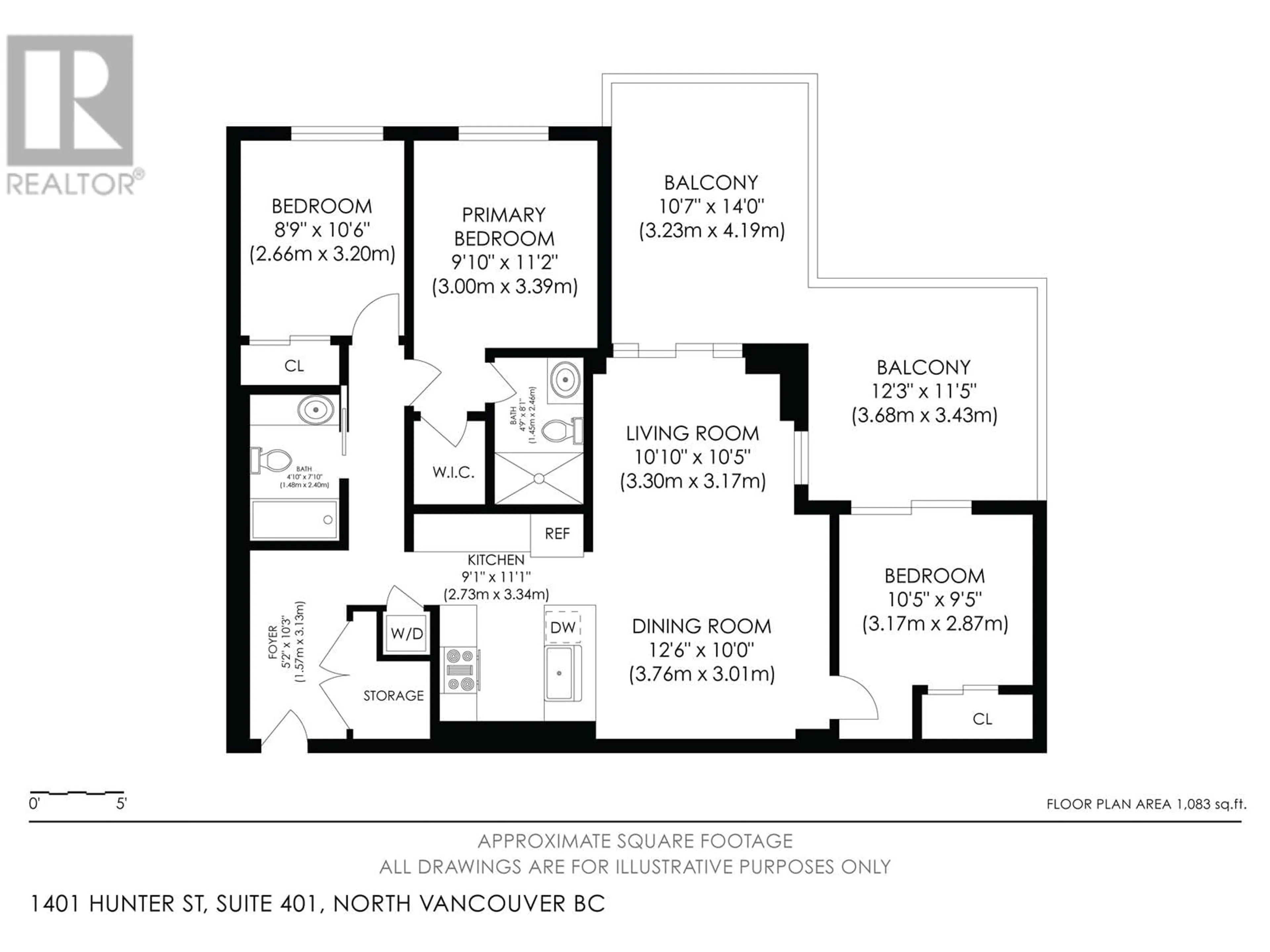 Floor plan for 401 - 1401 HUNTER STREET, North Vancouver British Columbia V7J0E2