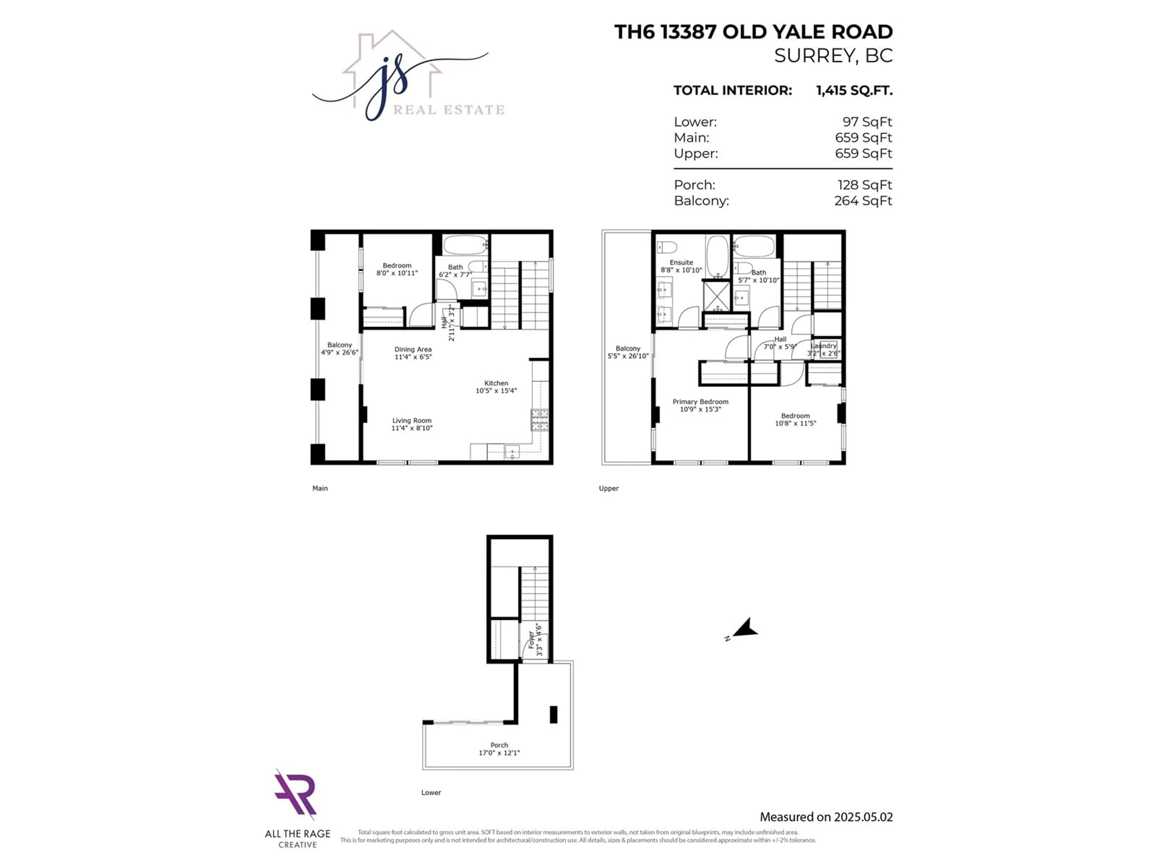 Floor plan for TH6 - 13387 OLD YALE, Surrey British Columbia V3T0V6