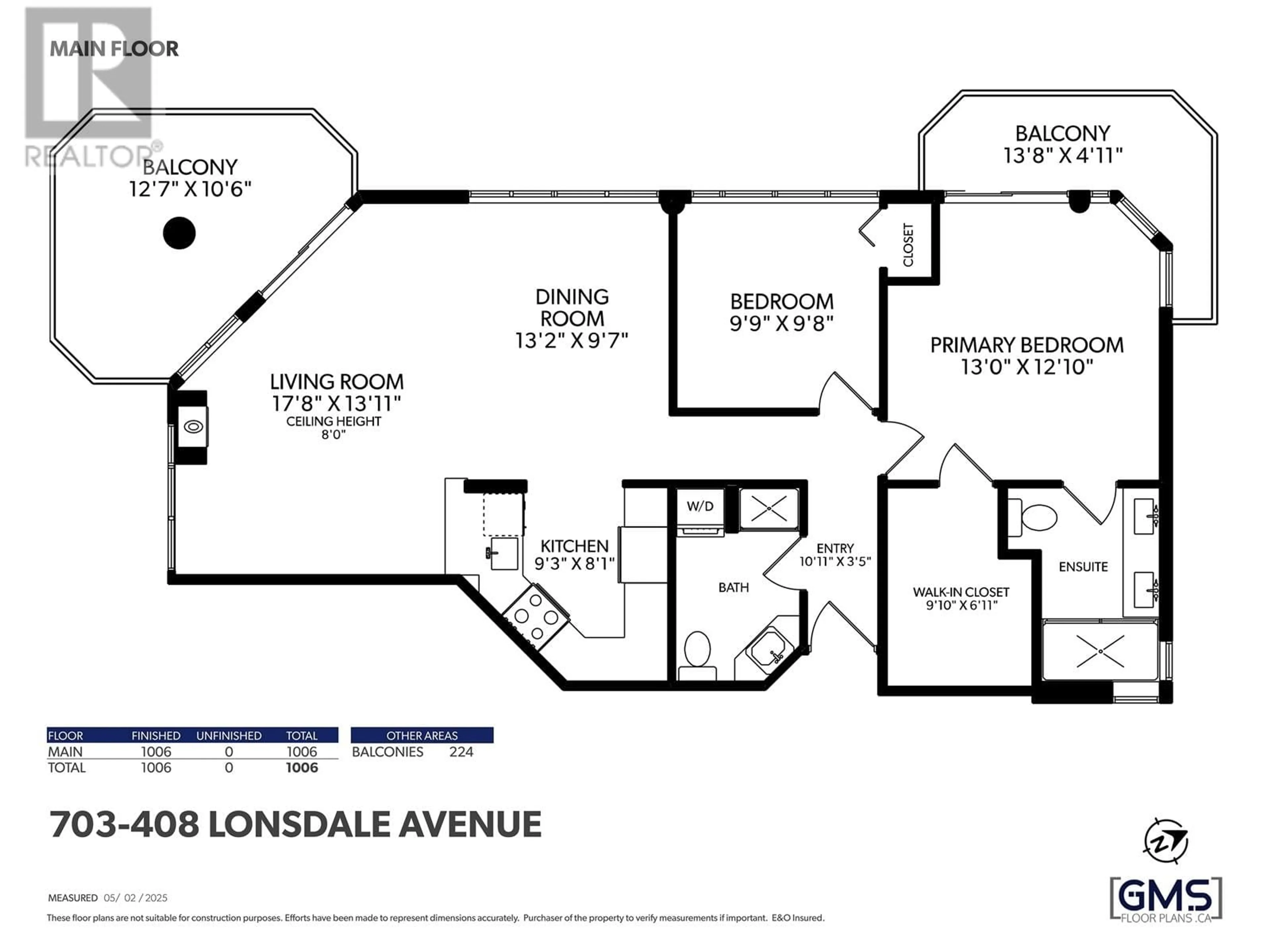 Floor plan for 703 - 408 LONSDALE AVENUE, North Vancouver British Columbia V7M2G5