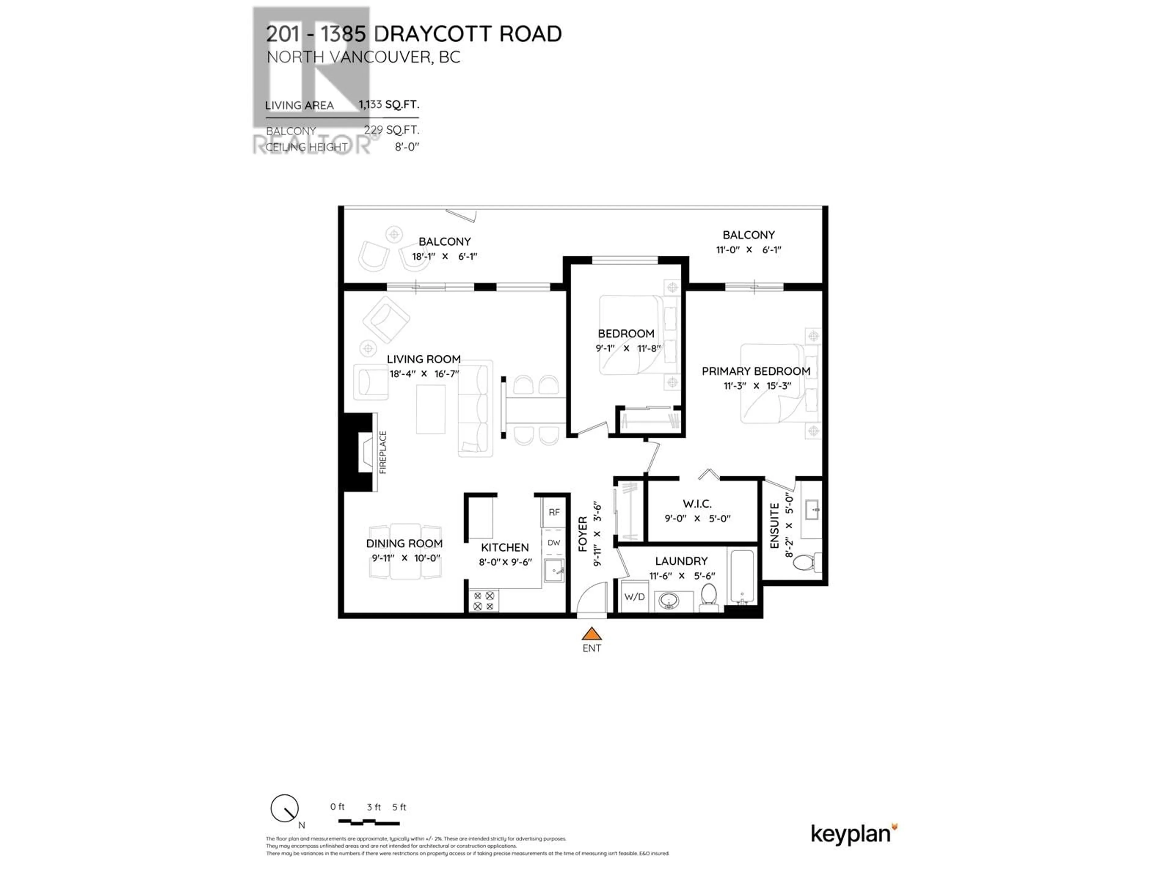 Floor plan for 201 - 1385 DRAYCOTT ROAD, North Vancouver British Columbia V7J3K9