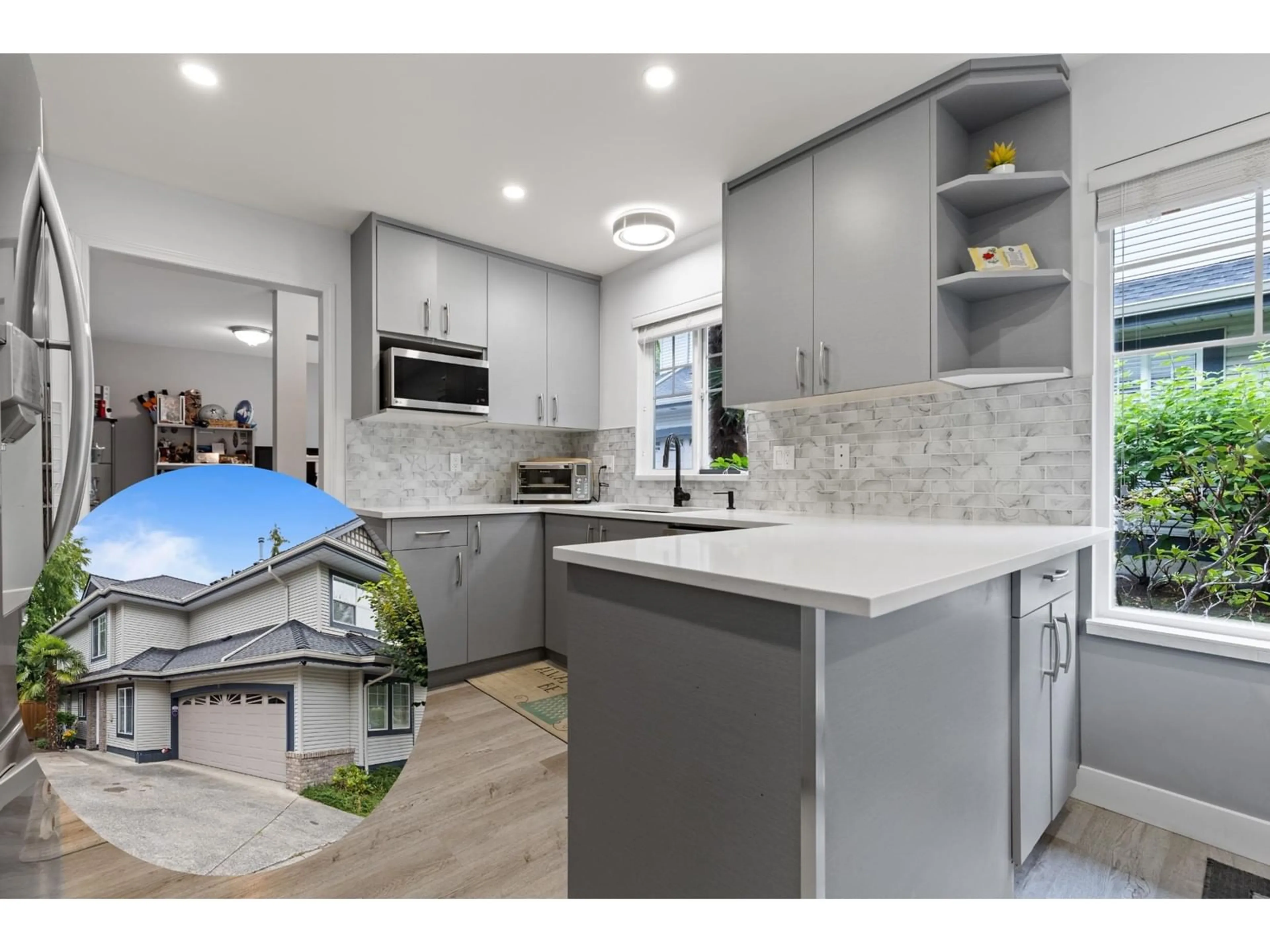 Open concept kitchen, ceramic/tile floor for 8 - 8111 160, Surrey British Columbia V4N0V4