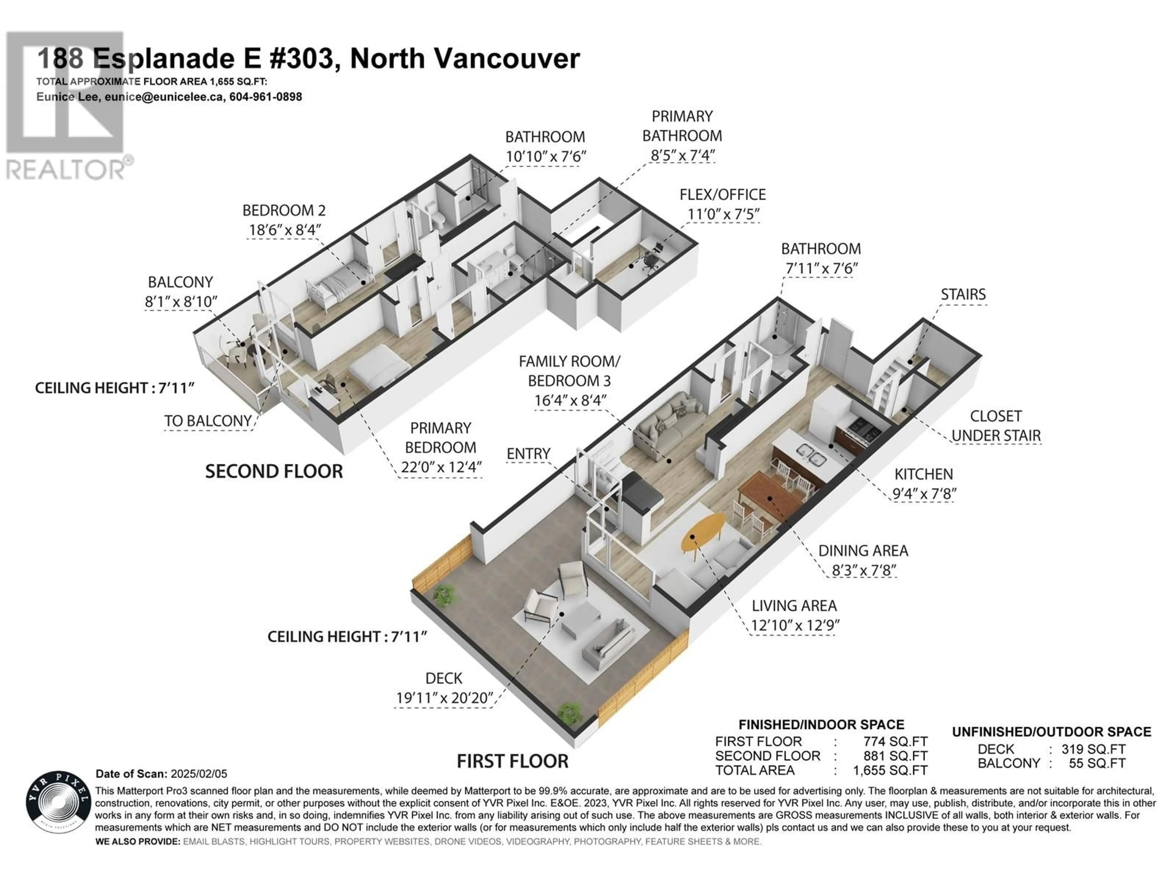Floor plan for 303 - 188 ESPLANADE, North Vancouver British Columbia V7L4Y1