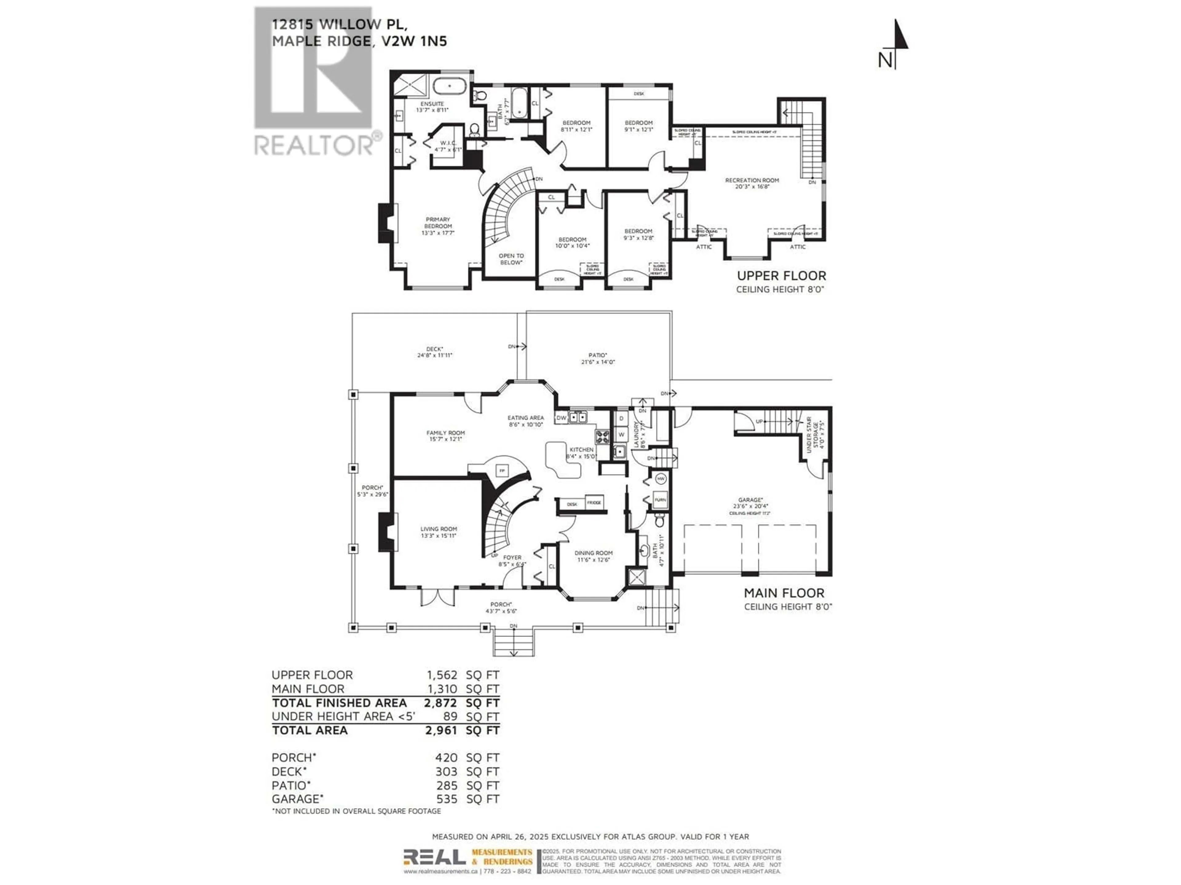 Floor plan for 12815 WILLOW PLACE, Maple Ridge British Columbia V2W1N5