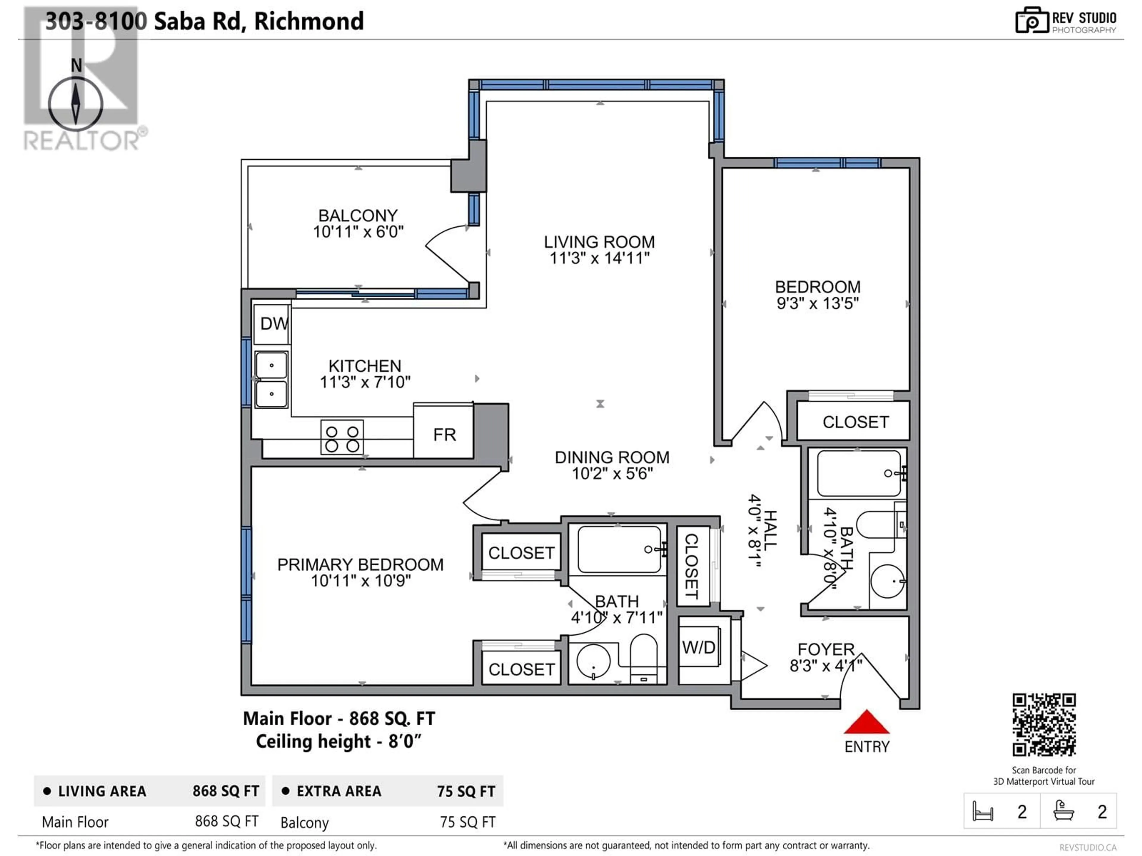 Floor plan for 303 - 8100 SABA ROAD, Richmond British Columbia V6Y4H1