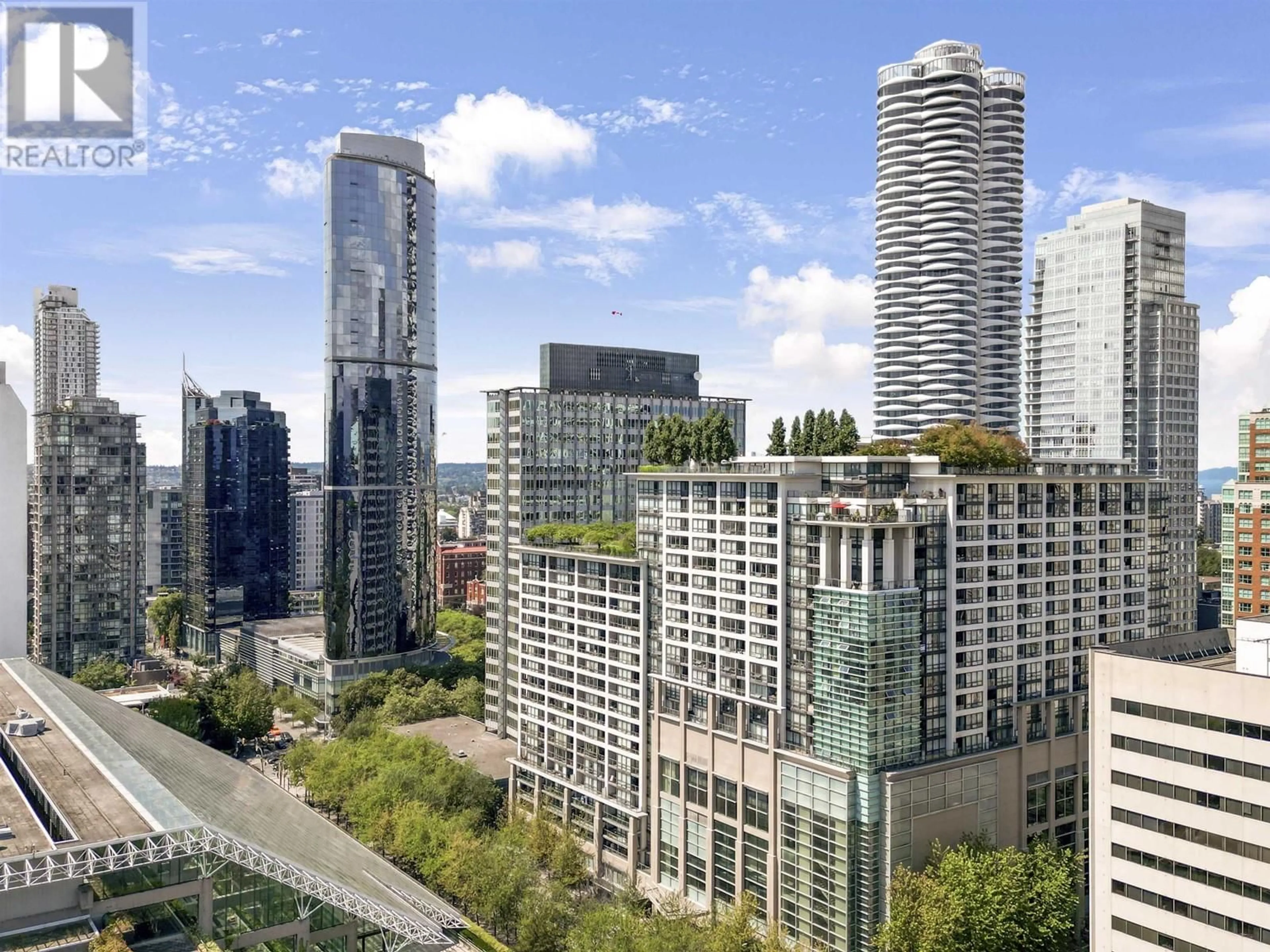 A pic from outside/outdoor area/front of a property/back of a property/a pic from drone, city buildings view from balcony for 1305 - 938 SMITHE STREET, Vancouver British Columbia V6Z3H8
