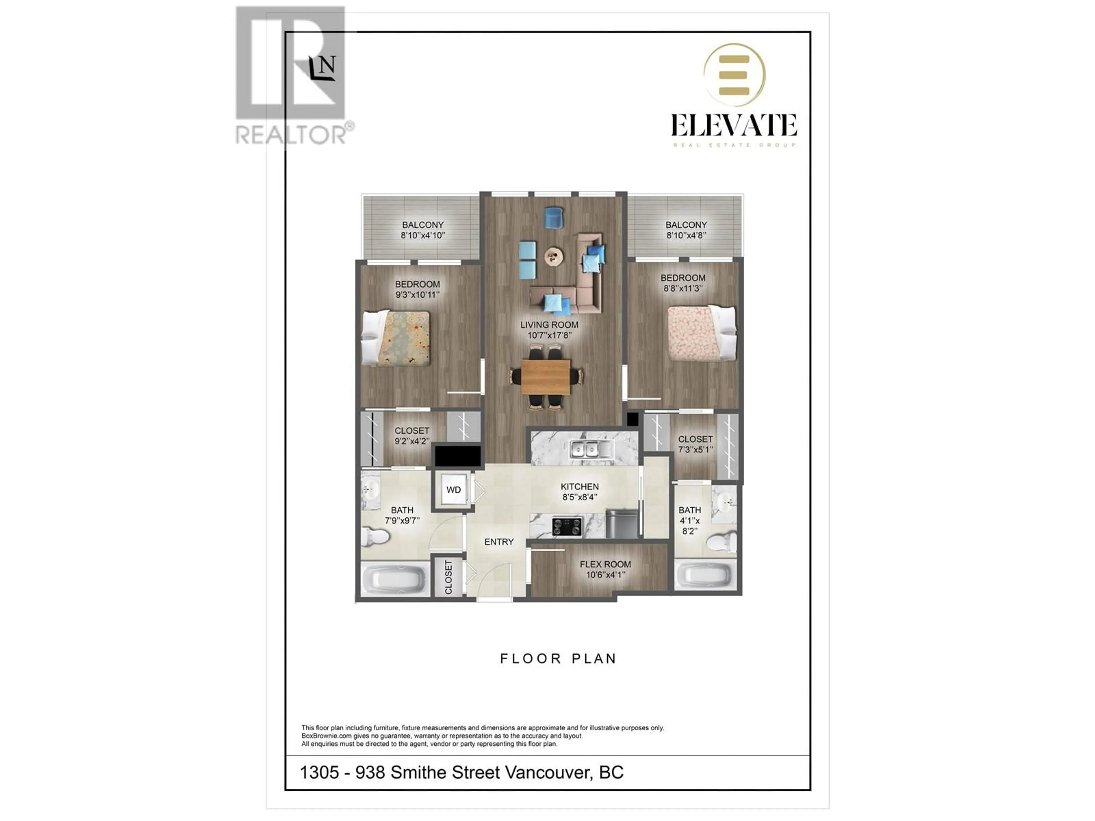 Floor plan for 1305 - 938 SMITHE STREET, Vancouver British Columbia V6Z3H8