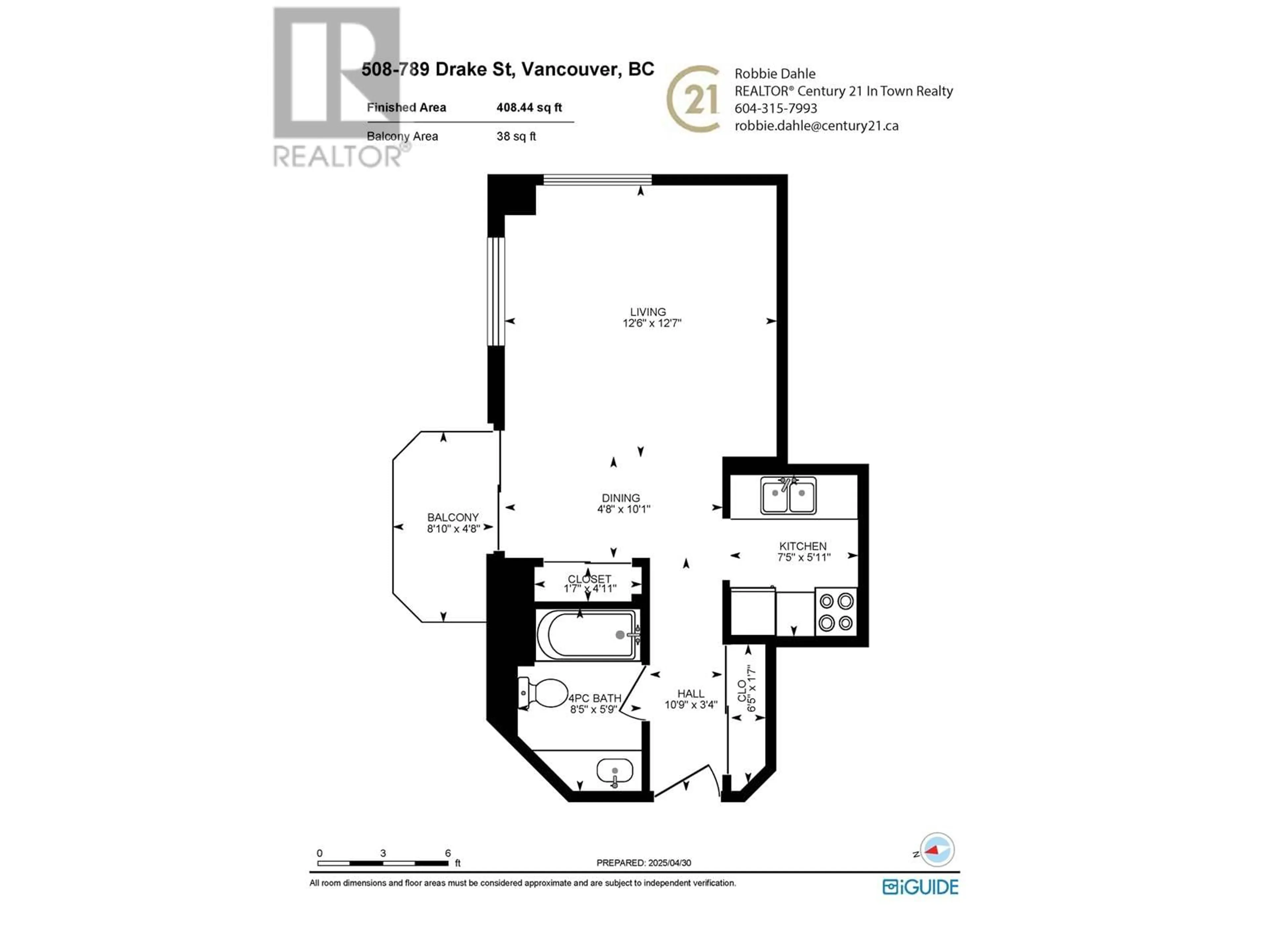 Floor plan for 508 - 789 DRAKE STREET, Vancouver British Columbia V6Z2N7
