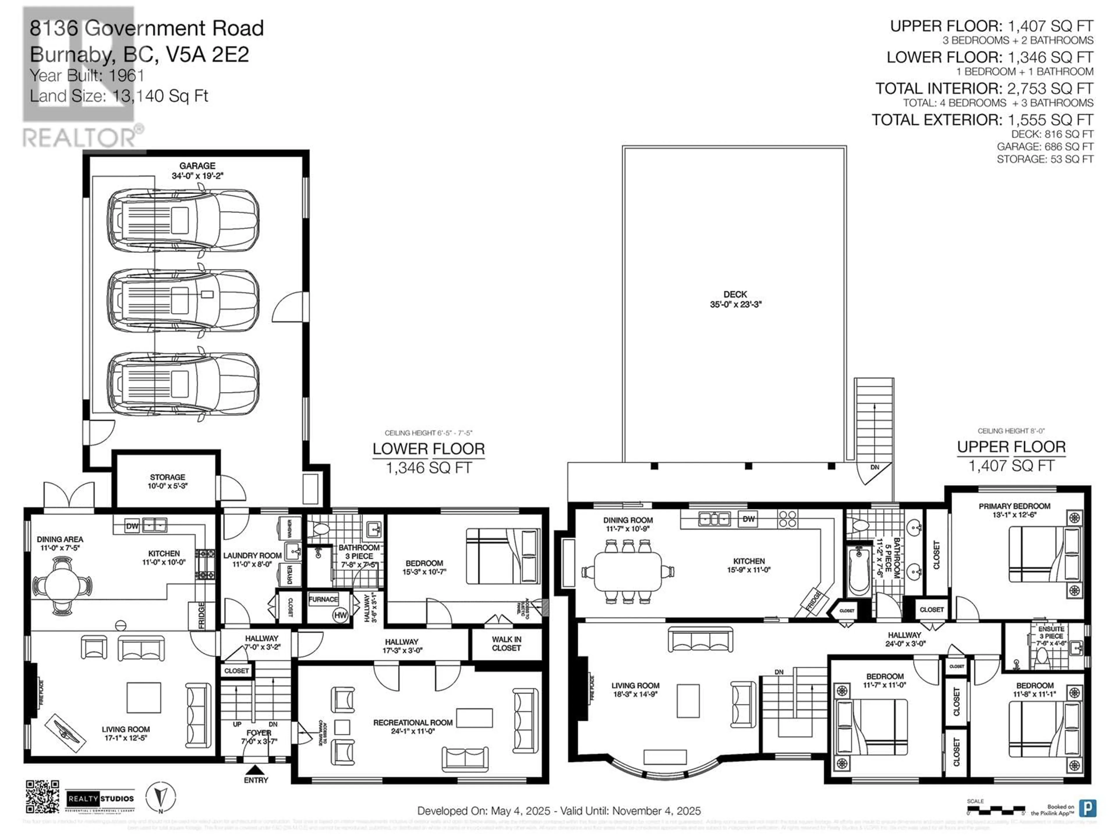 Floor plan for 8136 GOVERNMENT ROAD, Burnaby British Columbia V5A2E2
