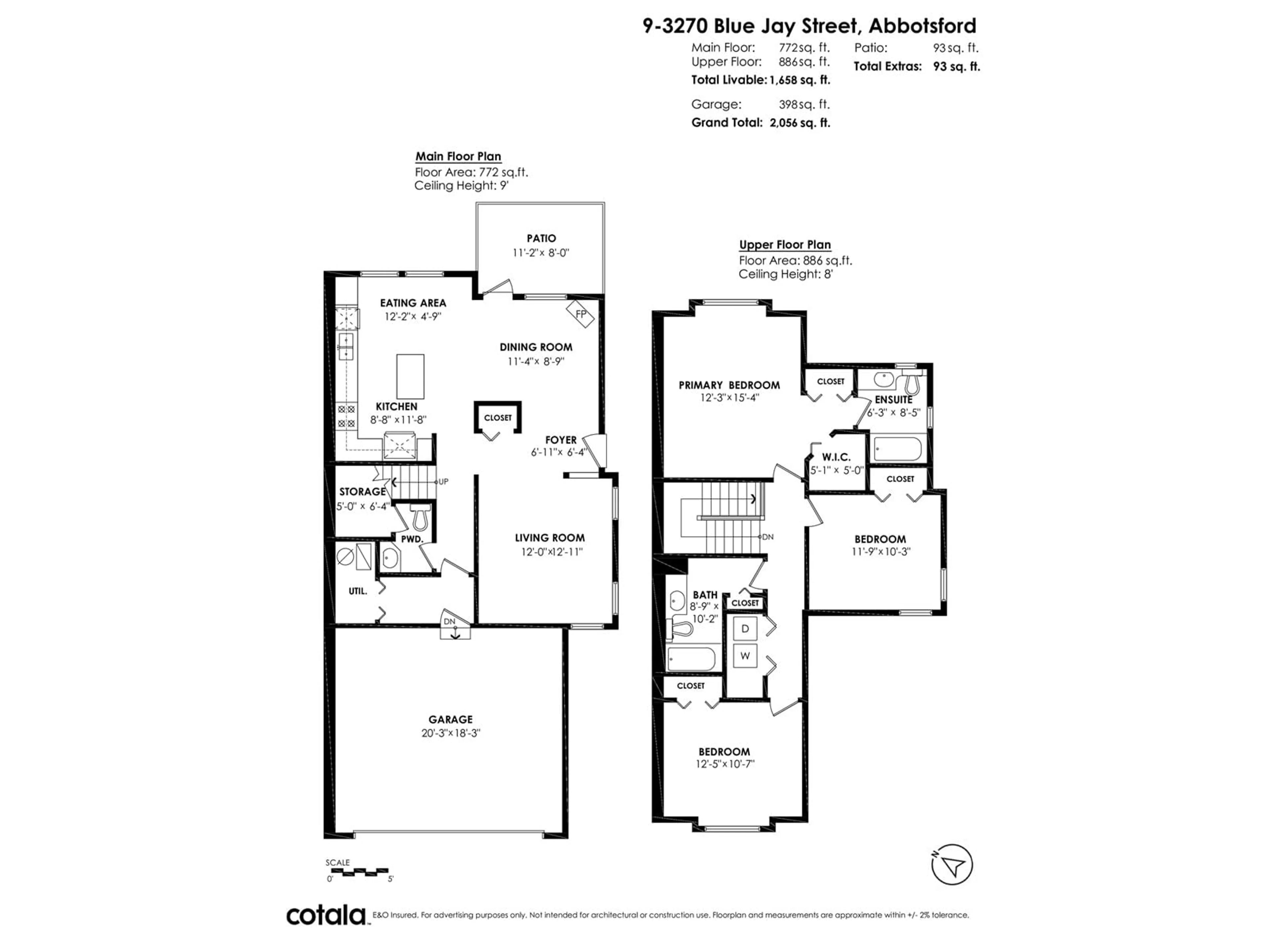 Floor plan for 9 - 3270 BLUE JAY, Abbotsford British Columbia V2T6T1