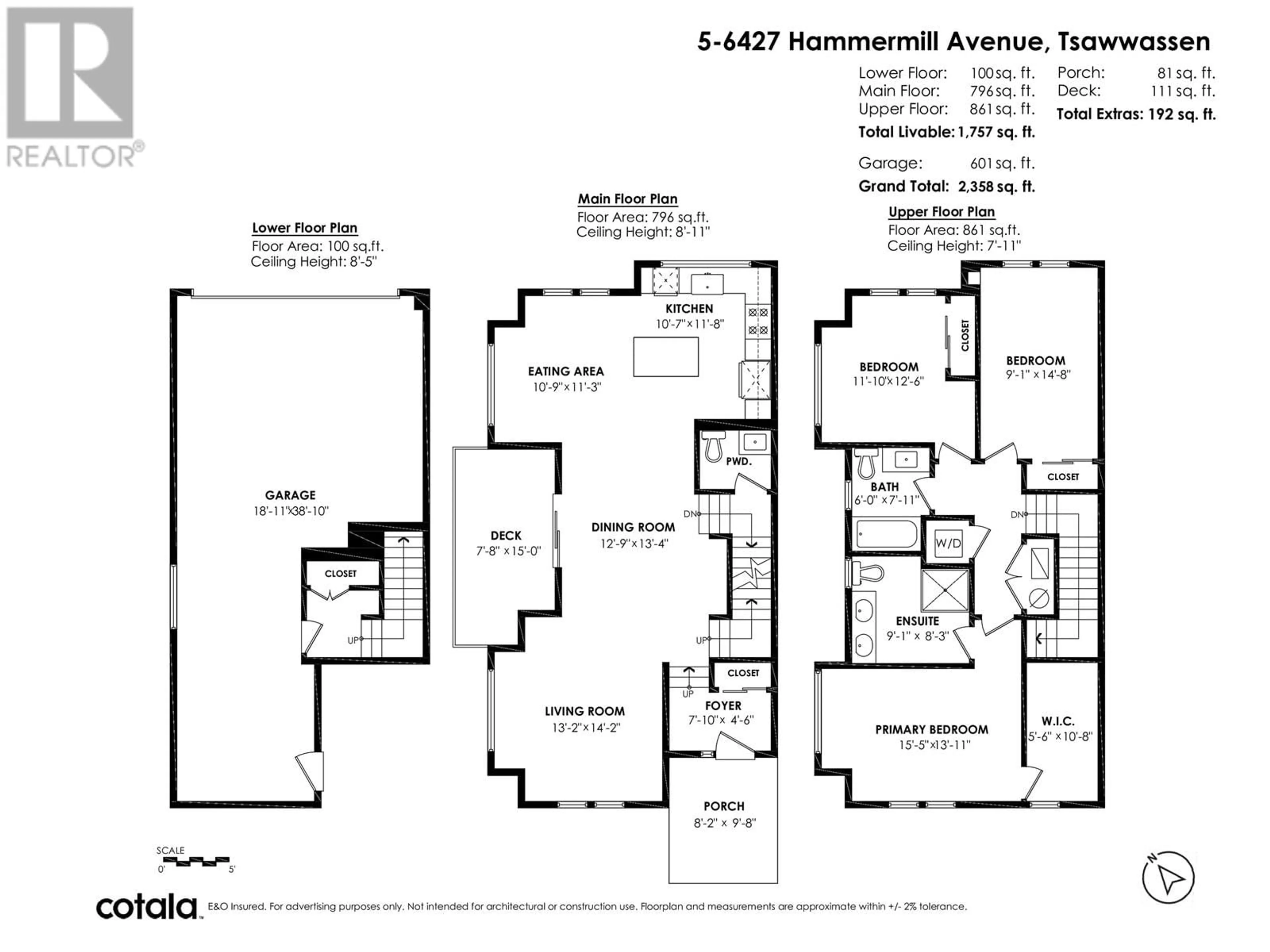 Floor plan for 5 - 6427 HAMMERMILL AVENUE, Delta British Columbia V4L0B2