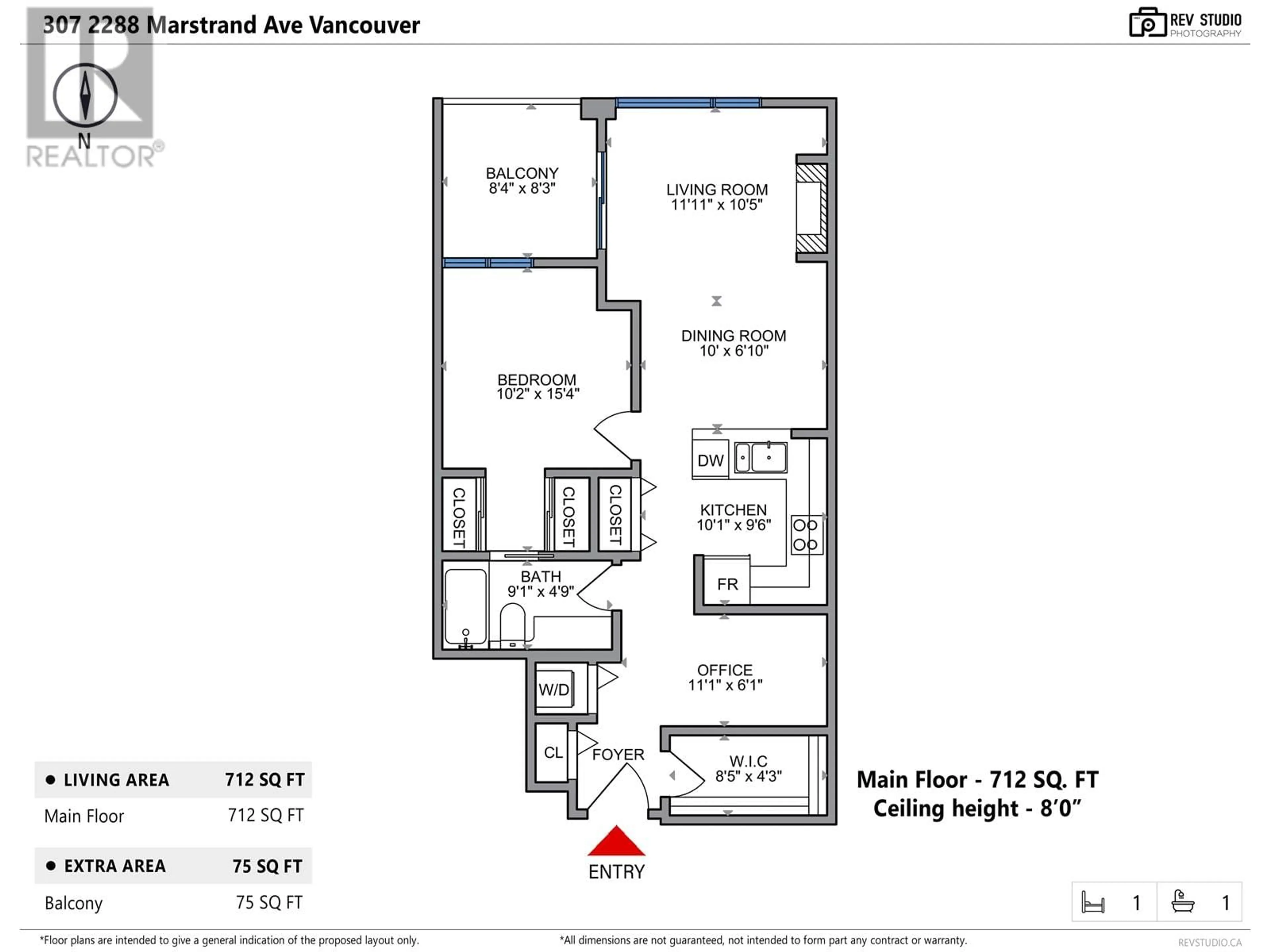 Floor plan for 307 - 2288 MARSTRAND AVENUE, Vancouver British Columbia V6K4S9