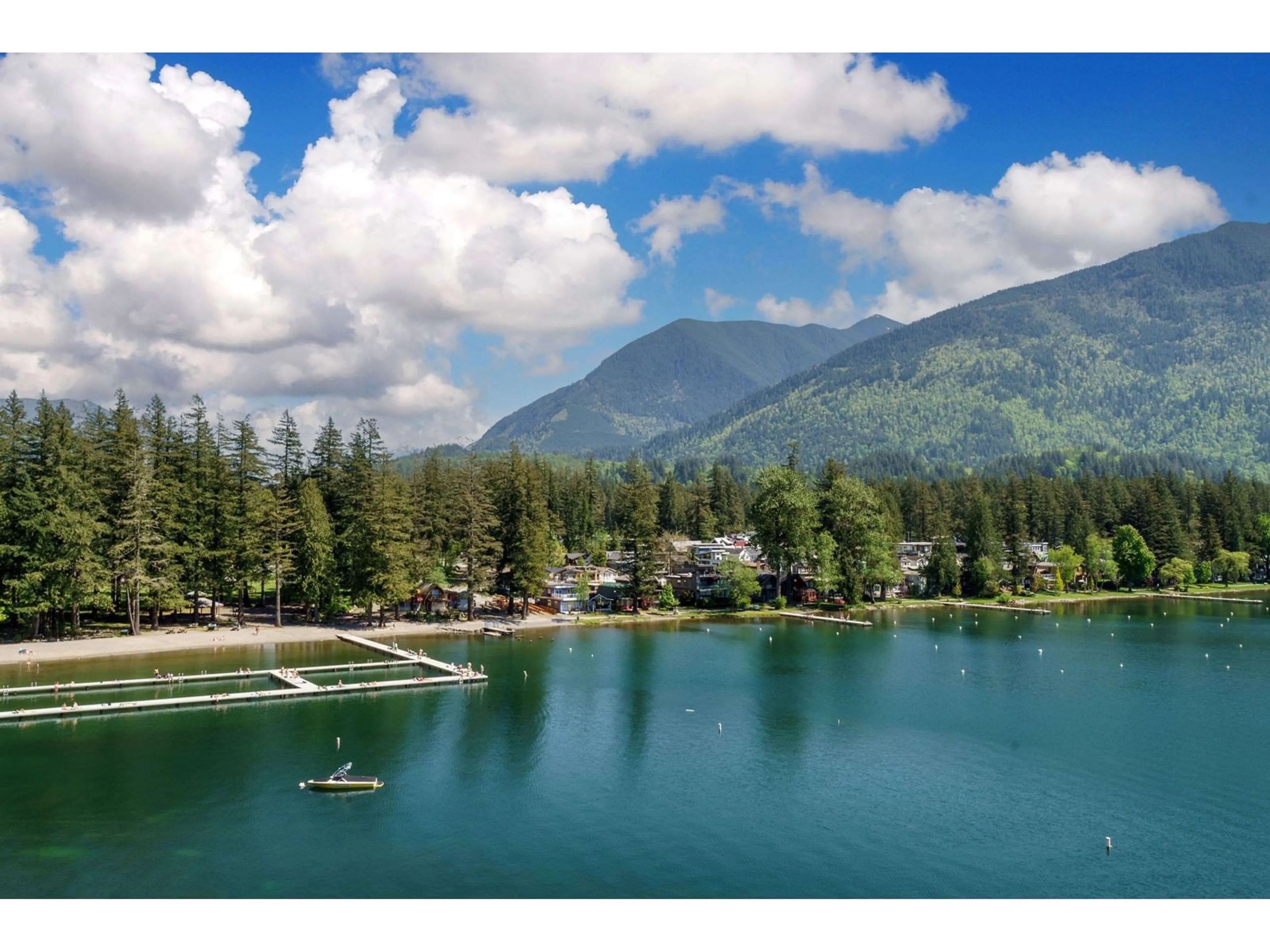A pic from outside/outdoor area/front of a property/back of a property/a pic from drone, water/lake/river/ocean view for 217 LAKESHORE DRIVE, Cultus Lake British Columbia V2R5A1