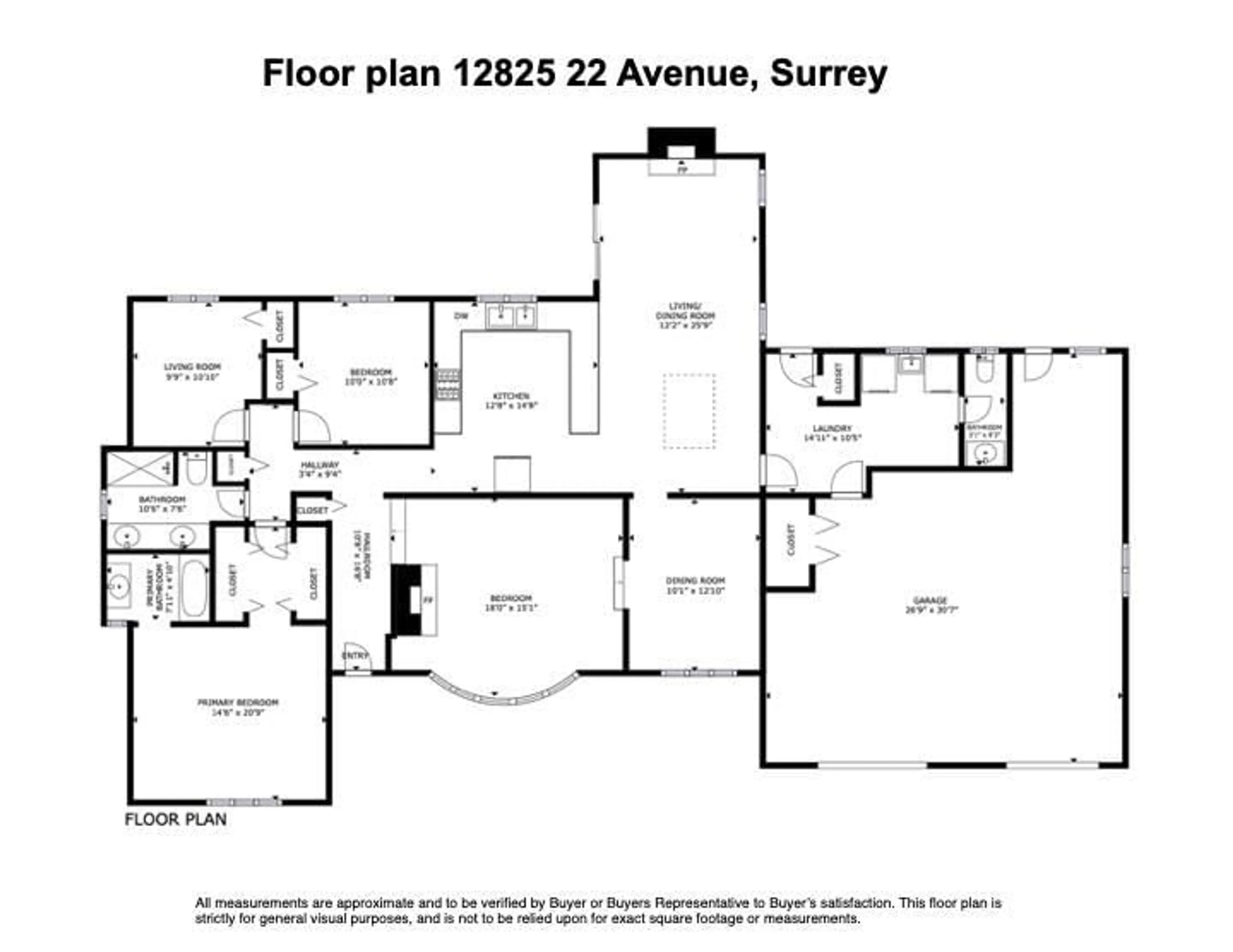 Floor plan for 12825 22, Surrey British Columbia V4A7P3