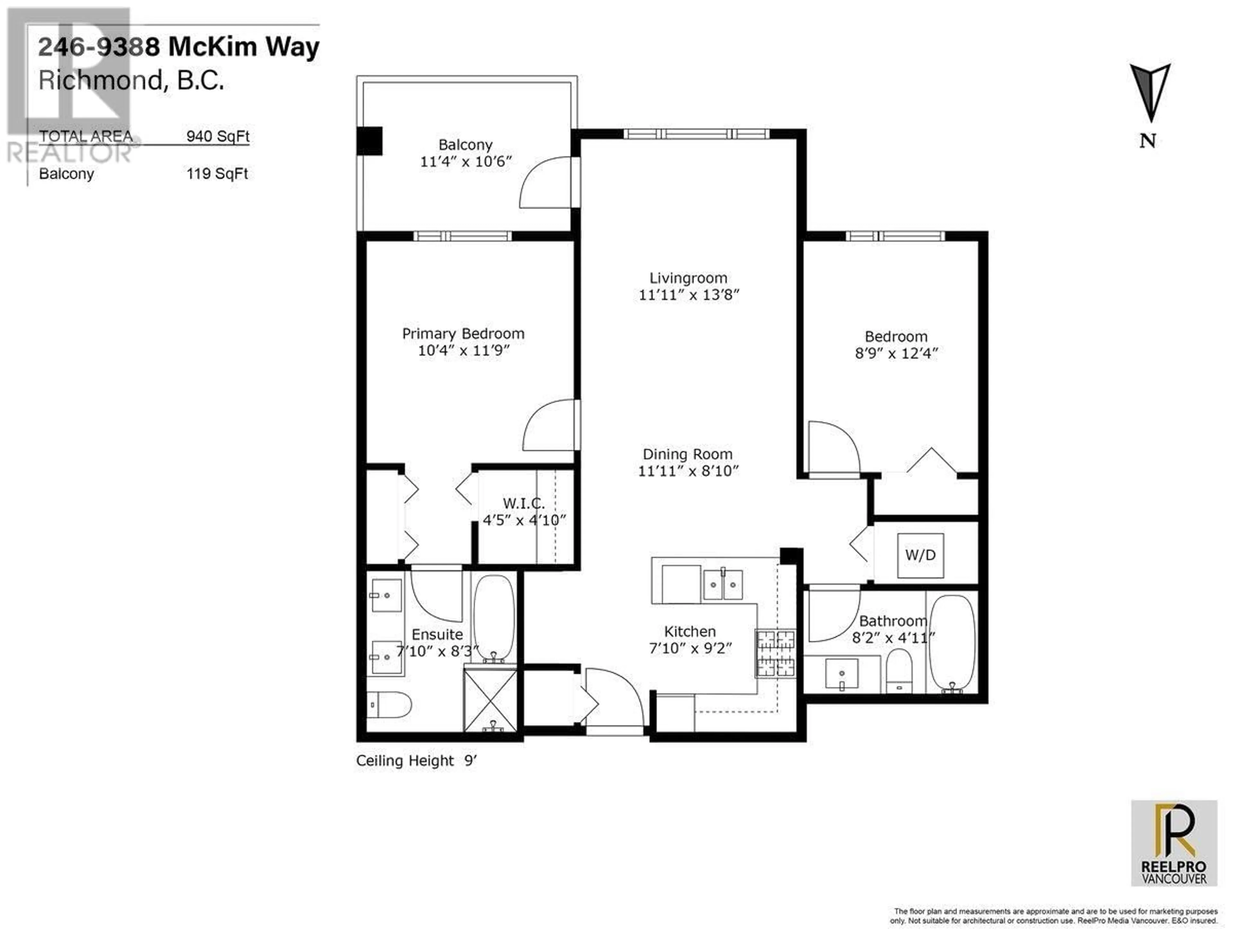 Floor plan for 246 - 9388 MCKIM WAY, Richmond British Columbia V6X0J7